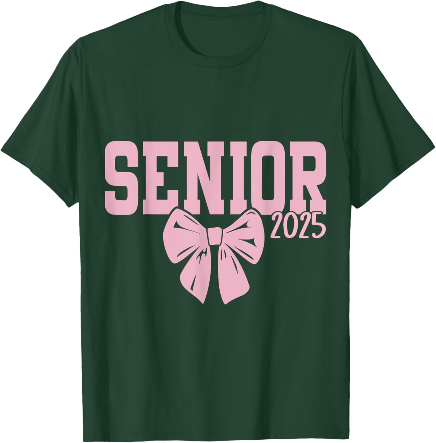 Senior 2025 pink coquette bow girls class of 2025 T-Shirt - T-Shirt | Forest