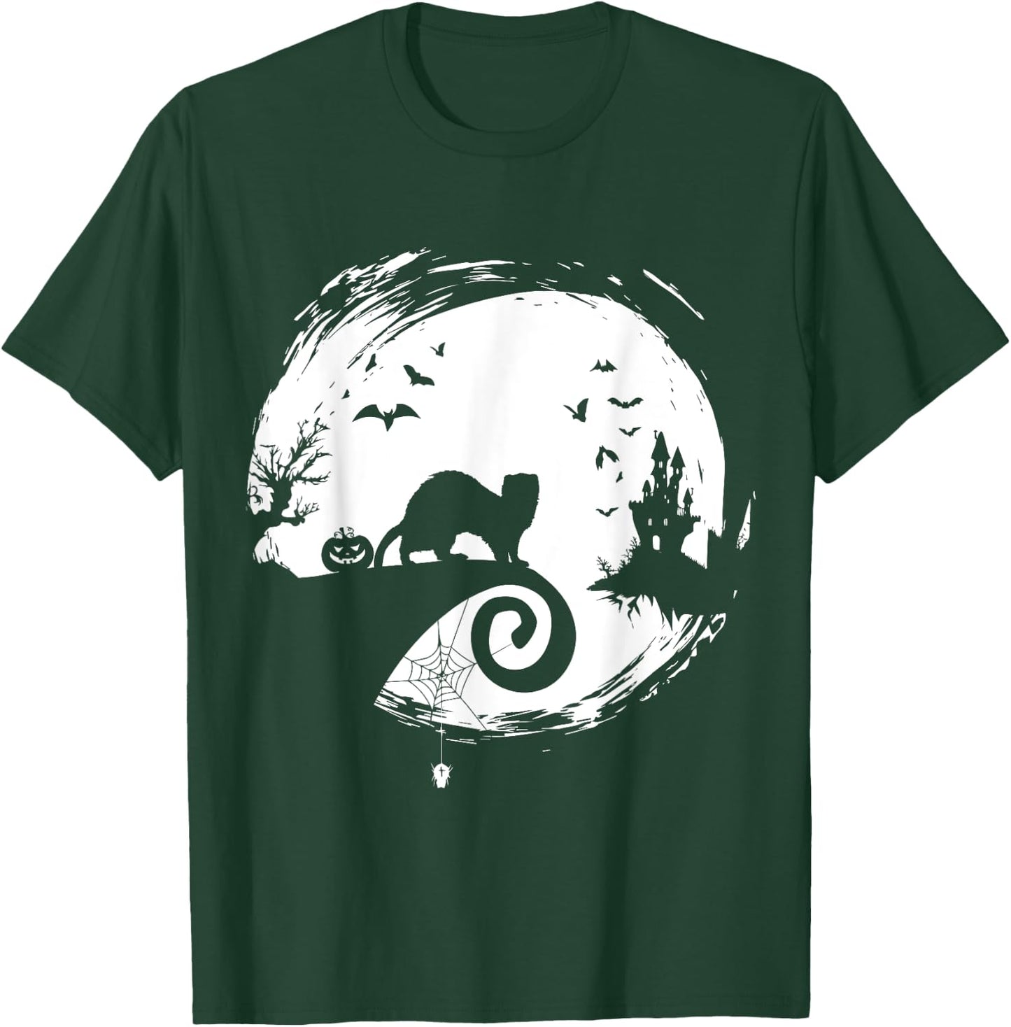 Ferret Halloween Costume Moon Silhouette Creepy Horror T-Shirt - T-Shirt | Forest
