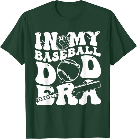 In My Baseball Dad Era Retro Groovy Daddy Papa Father's Day T-Shirt - T-Shirt | Forest