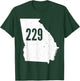 229 Georgia Area Code Outline State Southern Pride T-Shirt - T-Shirt | Forest