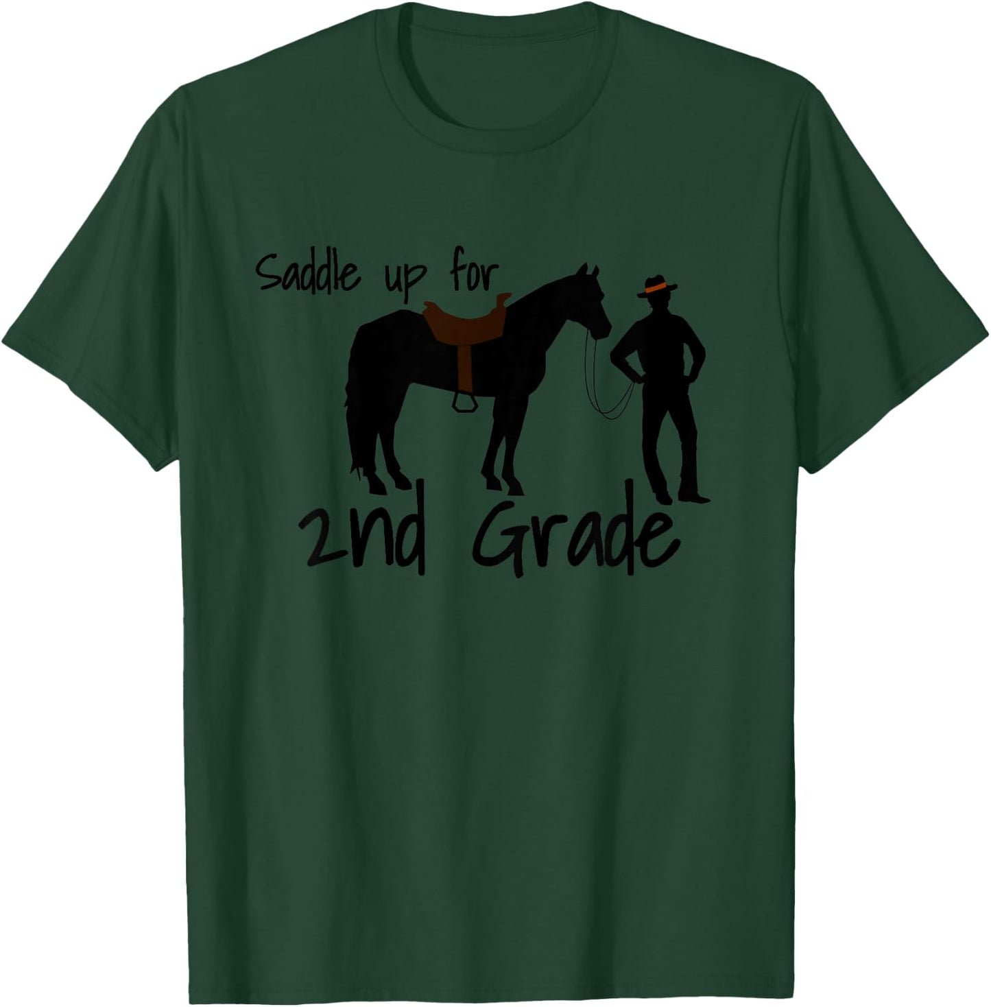 Kids "Saddle Up For 2nd Grade" Cowboy Horse Lovers T-Shirt - T-Shirt | Forest