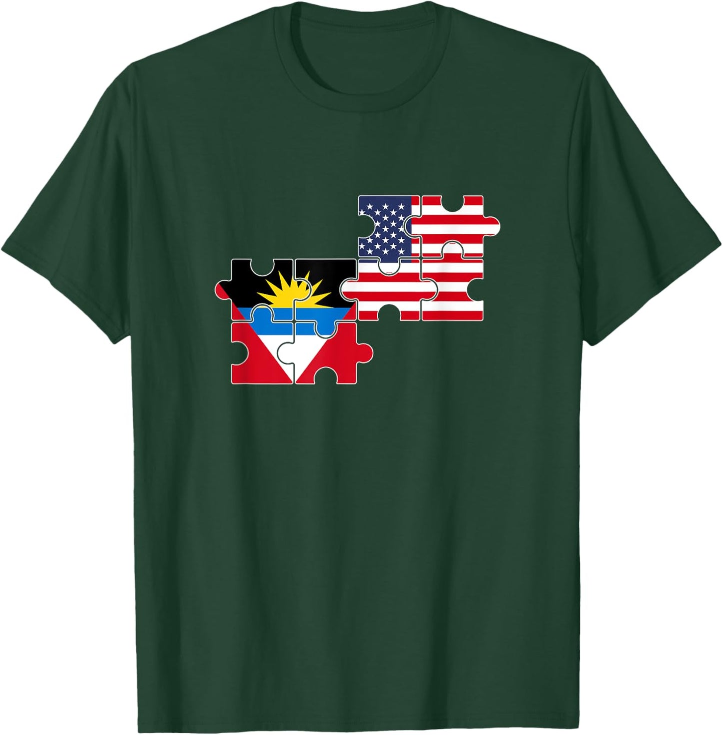 Antigua and Barbuda USA Flag American Antiguan T-Shirt - T-Shirt | Forest