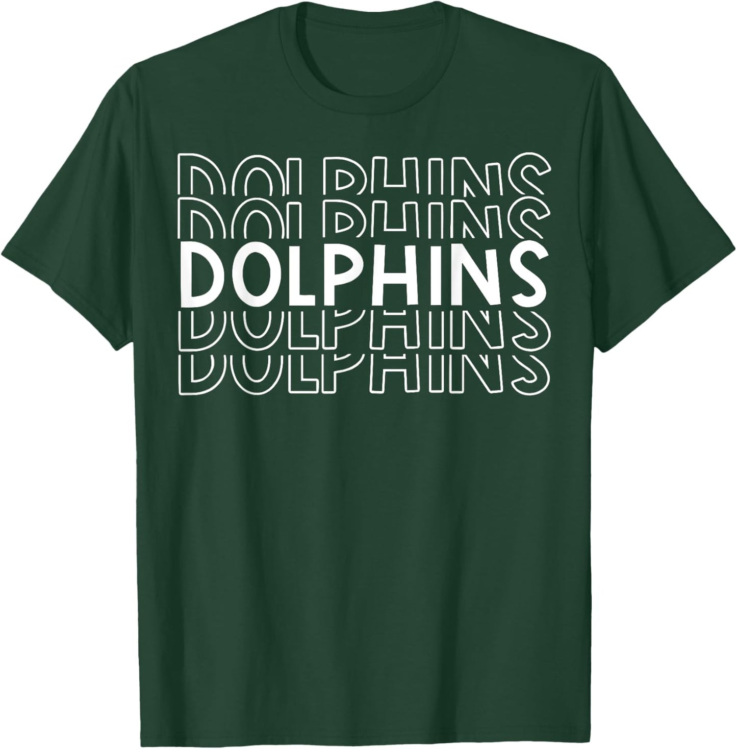 Dolphins School Sports Team Mascot Town Go College Athlete T-Shirt - T-Shirt | Forest