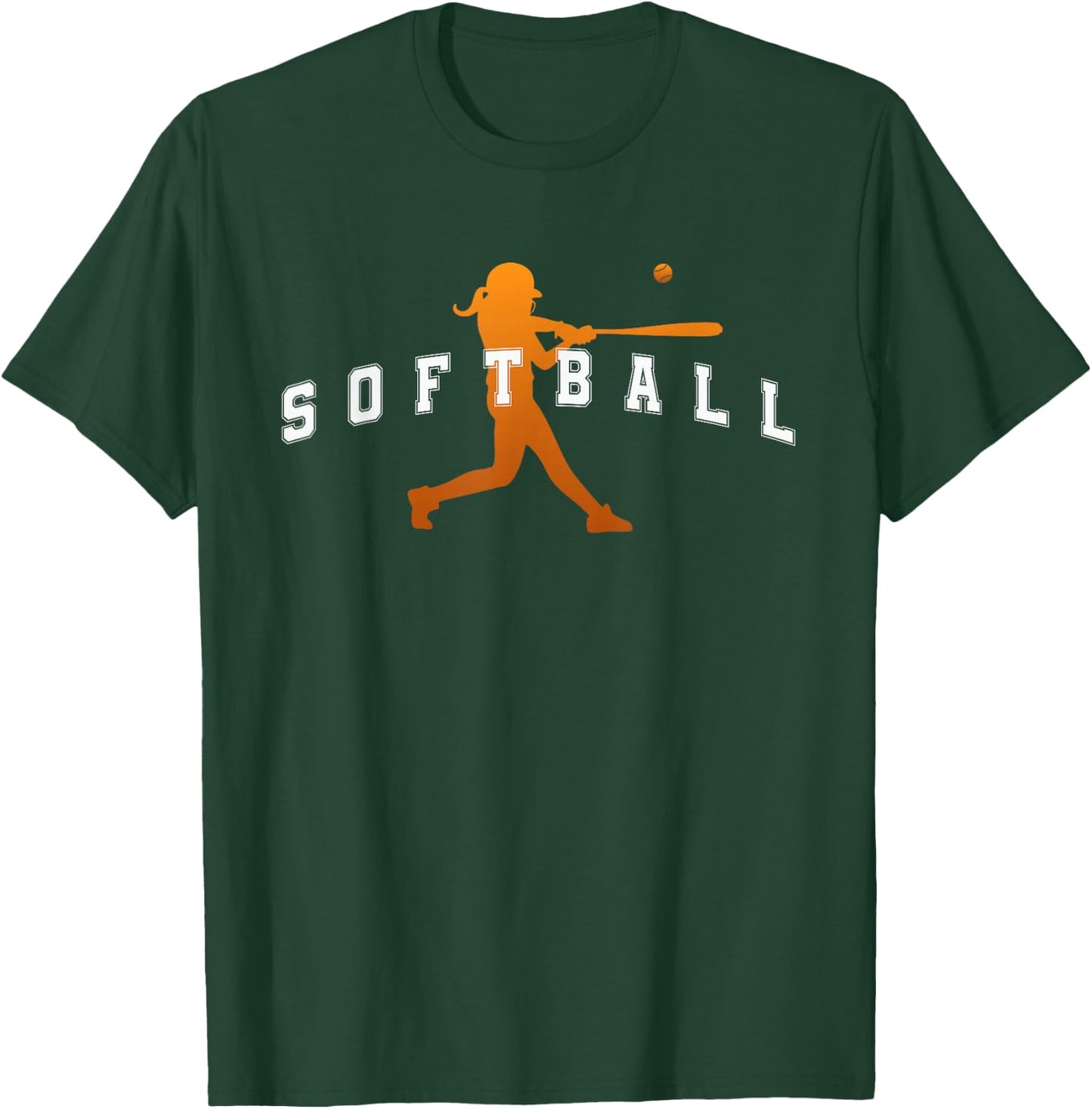 Softball Orange Team Player Text T-Shirt - T-Shirt | Forest