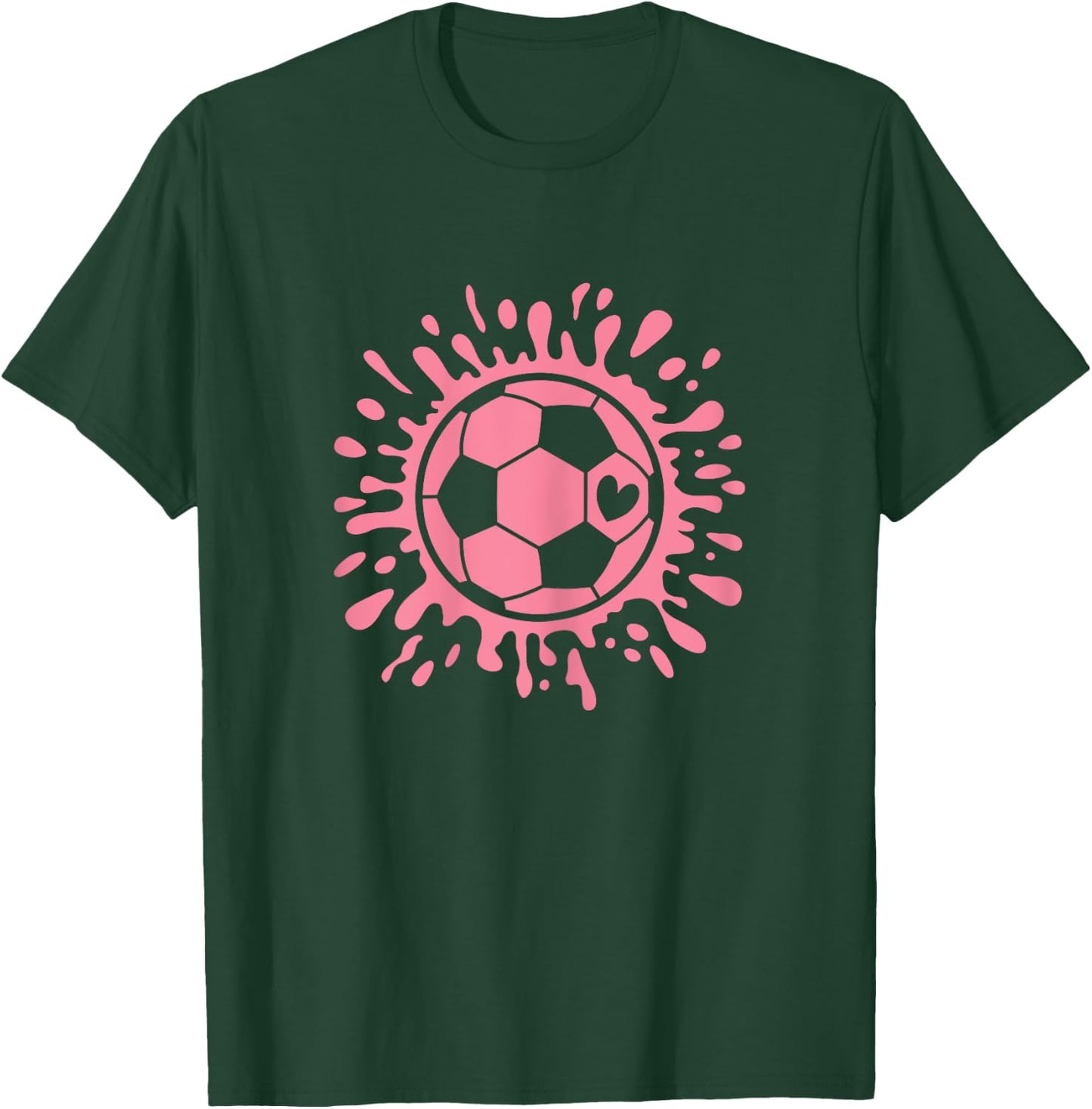 Soccer Ball Cute Pink Soccer Lover Women Girls Kids T-Shirt - T-Shirt | Forest