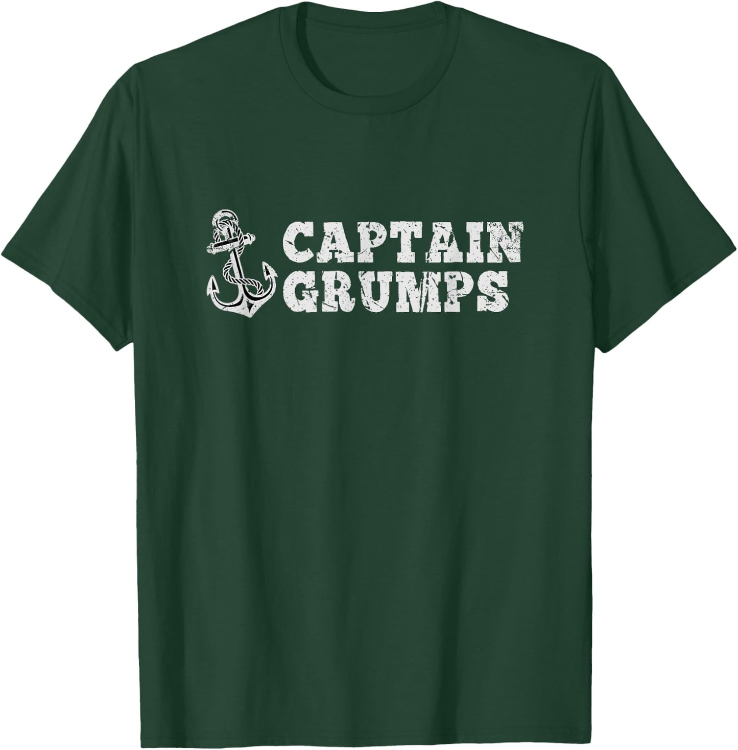 Captain Grumps Sailing Boating Vintage Boat Anchor Funny T-Shirt - T-Shirt | Forest