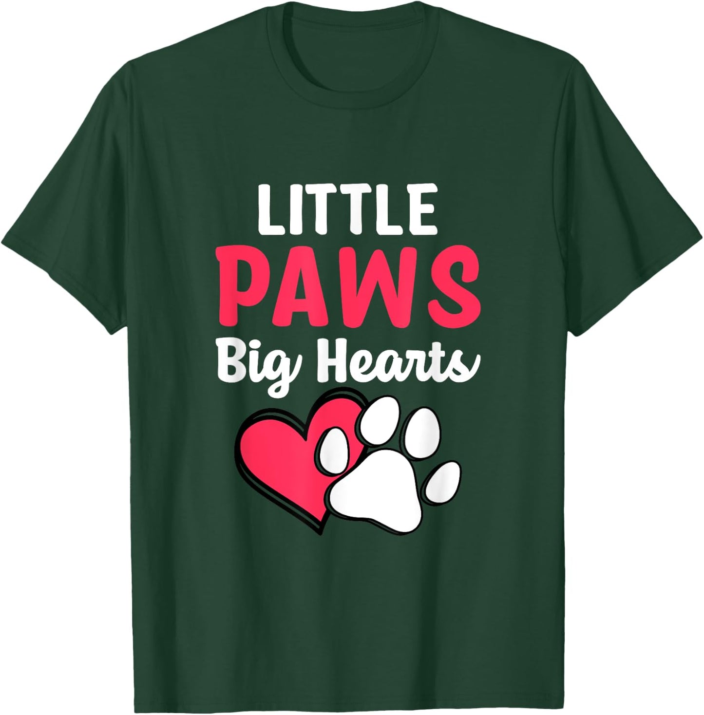 Little Paws Big Hearts Poodle Paw Print T-Shirt - T-Shirt | Forest