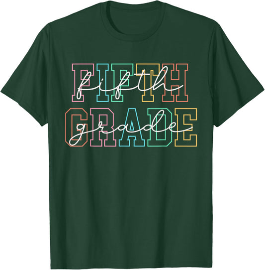 Fifth Grade Teacher Girls Boys Back To School 5th Grade T-Shirt - T-Shirt | Forest