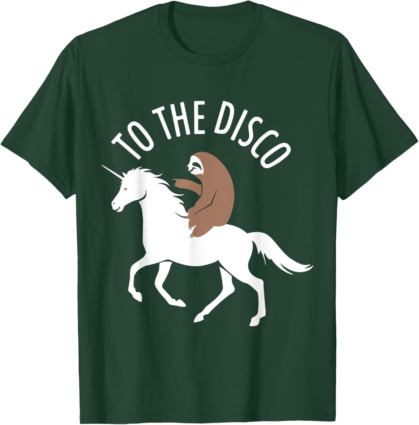 Sloth Riding Unicorn To The Disco Funny T-Shirt - T-Shirt | Forest