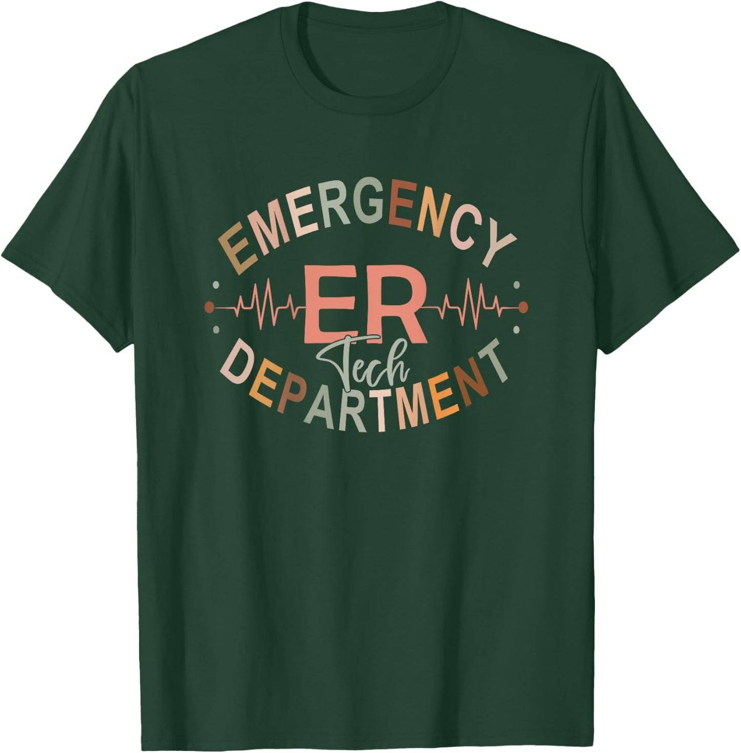 Emergency Department Nurse Tech Emergency Room Tech Back Of T-Shirt - T-Shirt | Forest