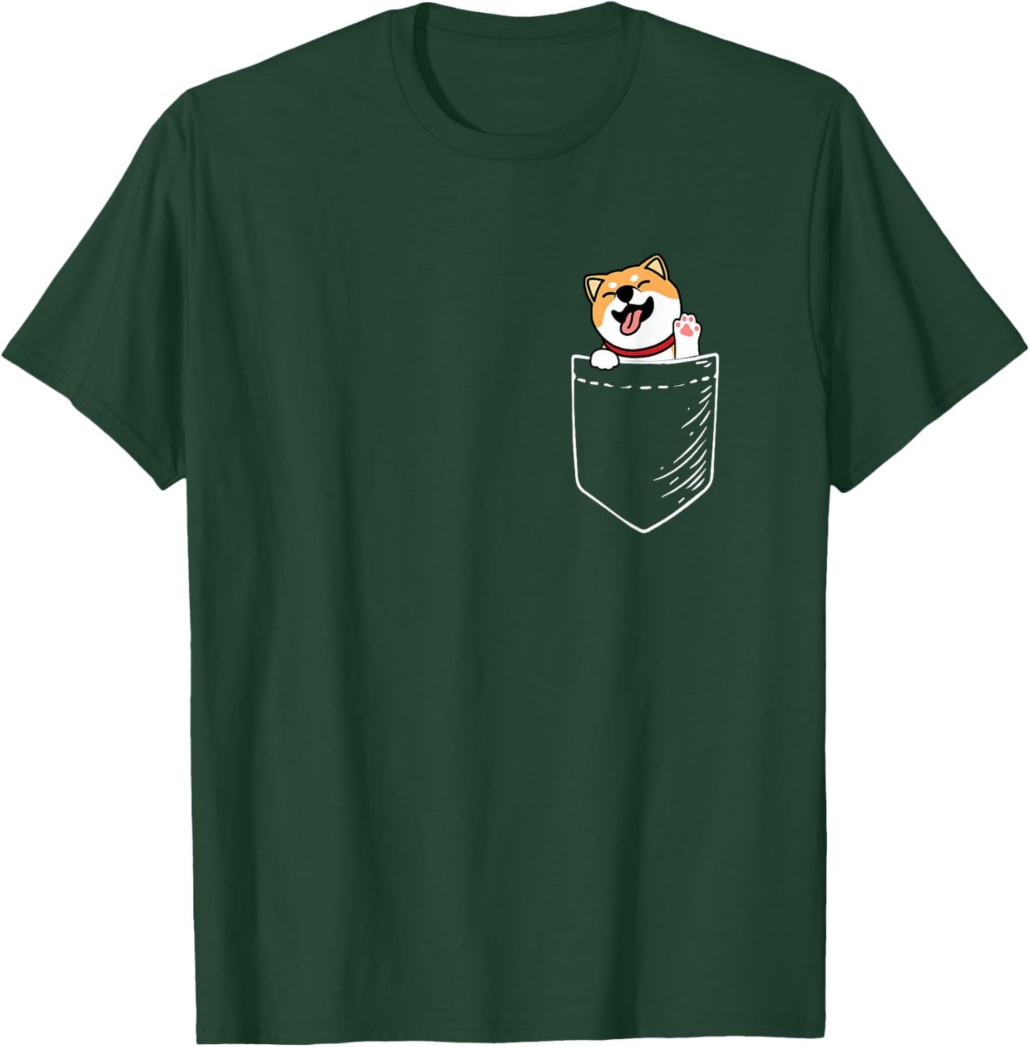 Kids Kawaii Doge Meme Pocket Shiba Inu Dog Lover T-Shirt - T-Shirt | Forest
