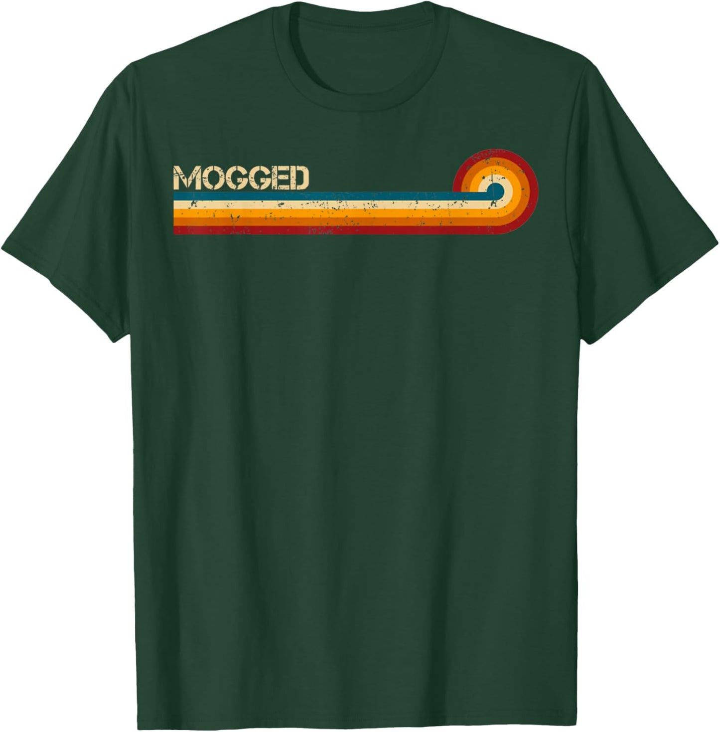 Mogged Retro Stripes Funny Saying Gift Women T-Shirt - T-Shirt | Forest