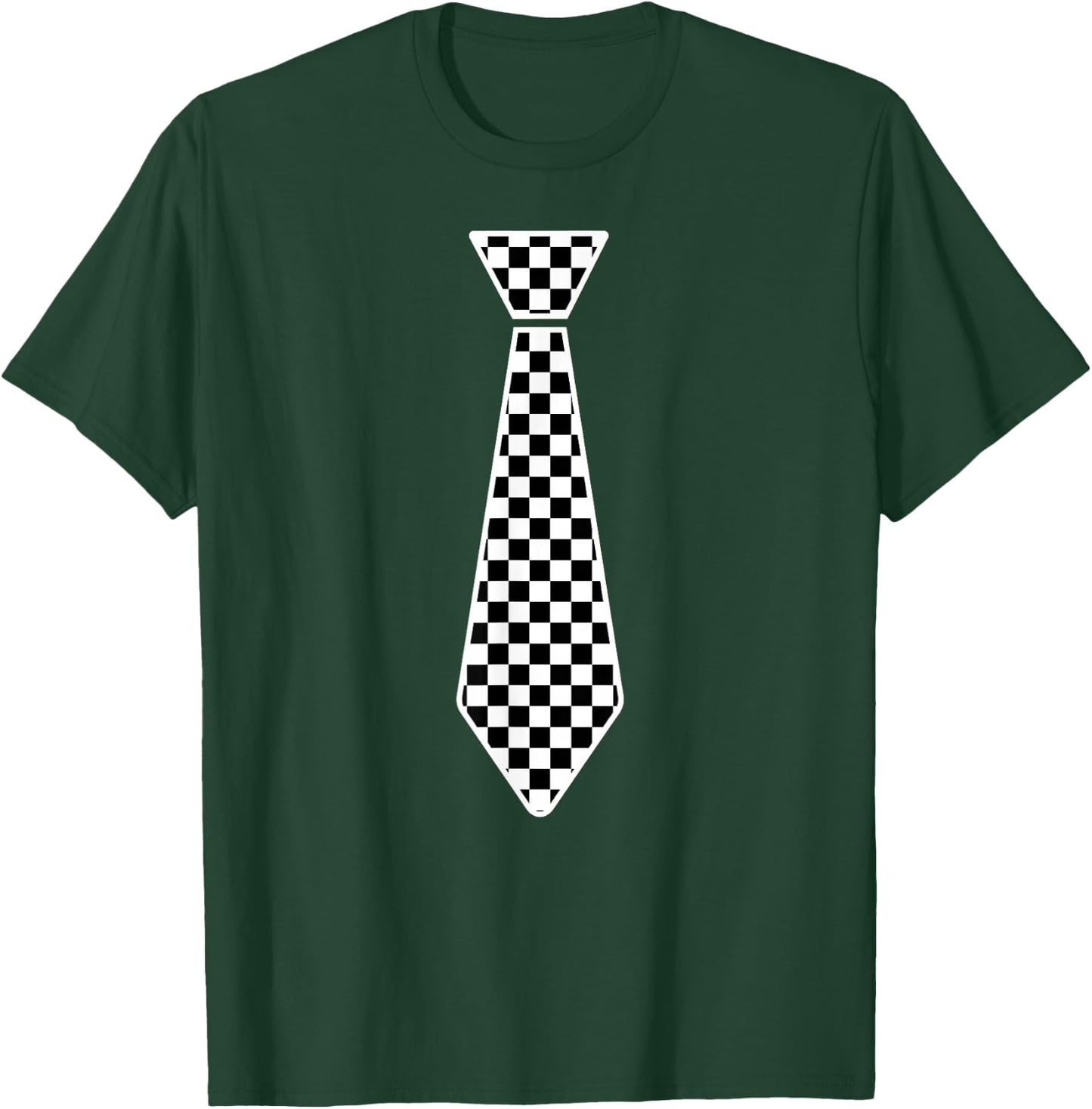 Checkered Race Car Flag Tie Cute Necktie Funny Boys Toddlers T-Shirt - T-Shirt | Forest