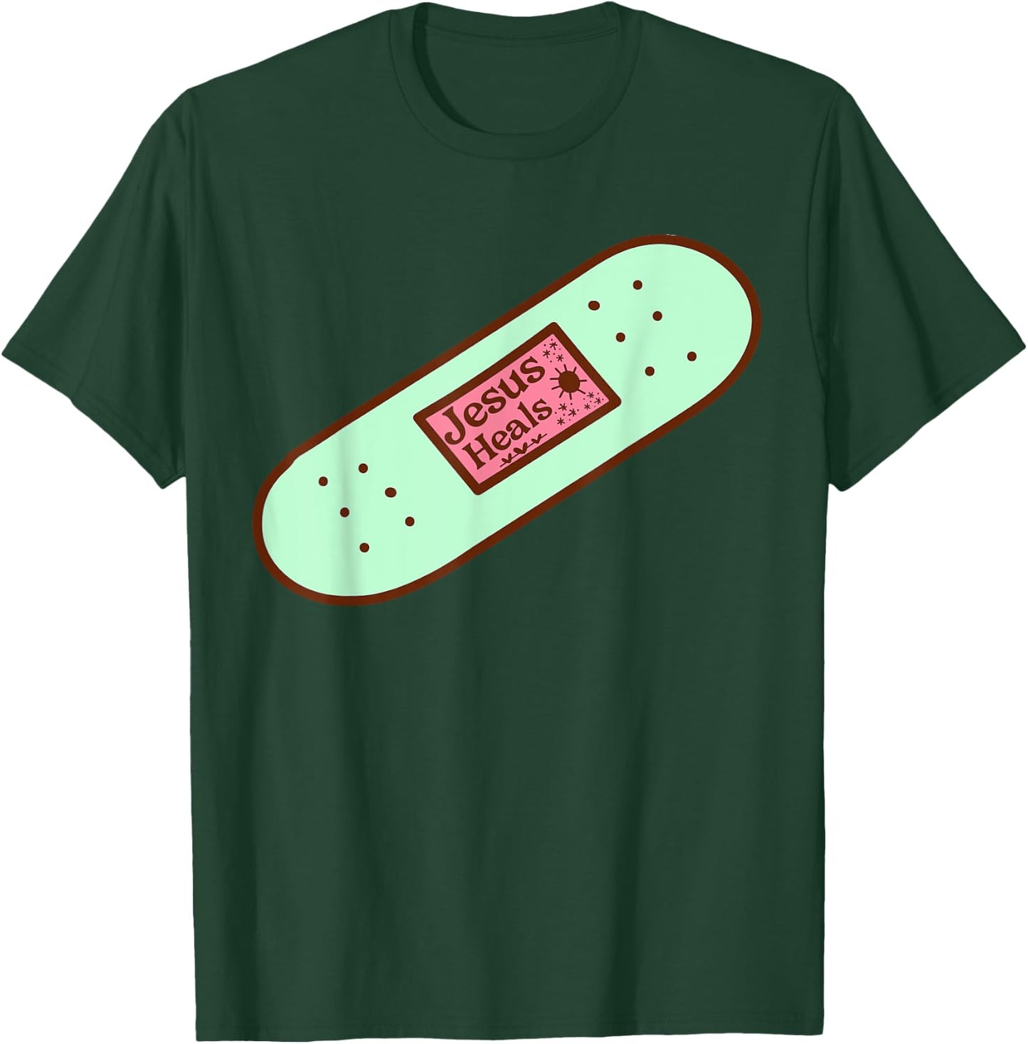 Funny Jesus Heals God Promises Christian Band-aid Prayer T-Shirt - T-Shirt | Forest