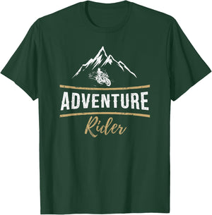 Adventure Rider Motorcycle Camping T-Shirt - T-Shirt | Forest
