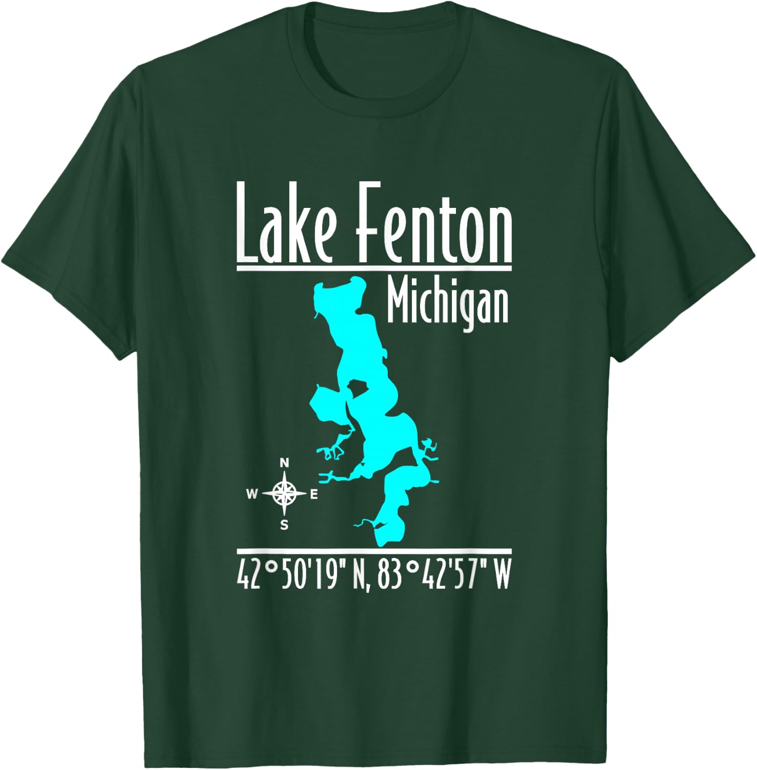Modern Lake Fenton - Michigan T-Shirt - T-Shirt | Forest