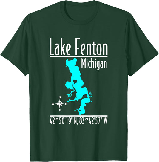Modern Lake Fenton - Michigan T-Shirt - T-Shirt | Forest