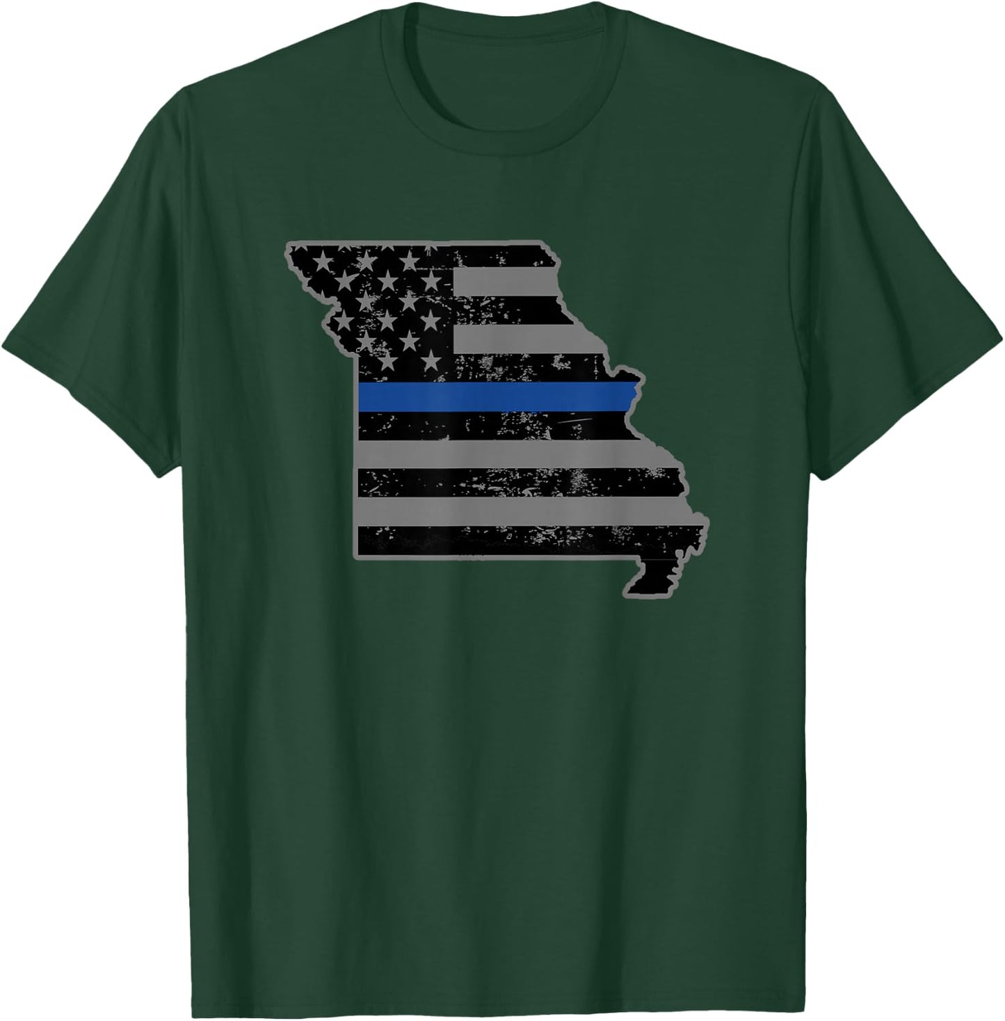 Missouri State Highway Patrol Shirt Thin Blue Line Flag Shir T-Shirt - T-Shirt | Forest