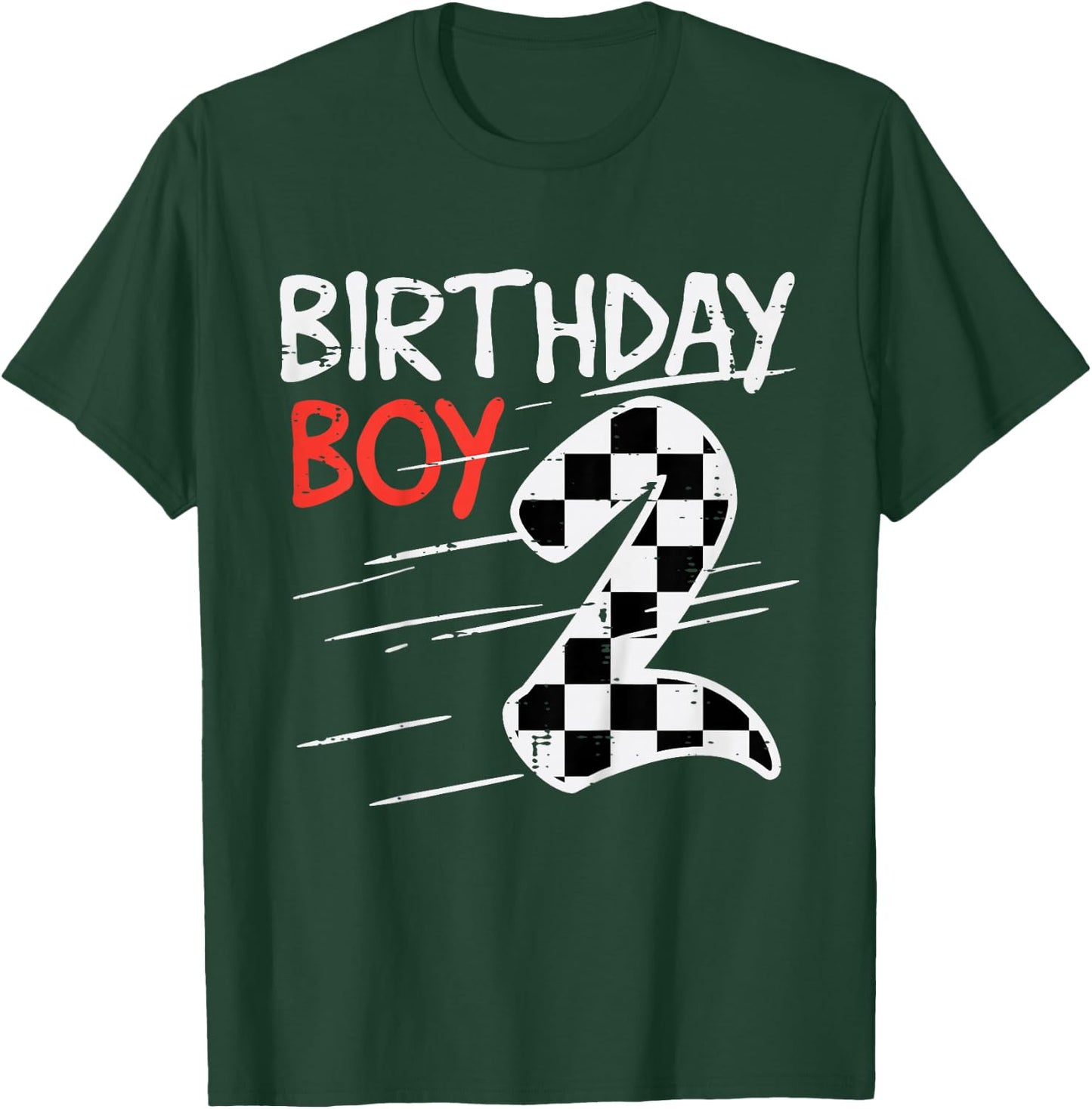 Kids 2nd Bday Racing Birthday Boy 2 Years Old Toddler Boys Kids T-Shirt - T-Shirt | Forest
