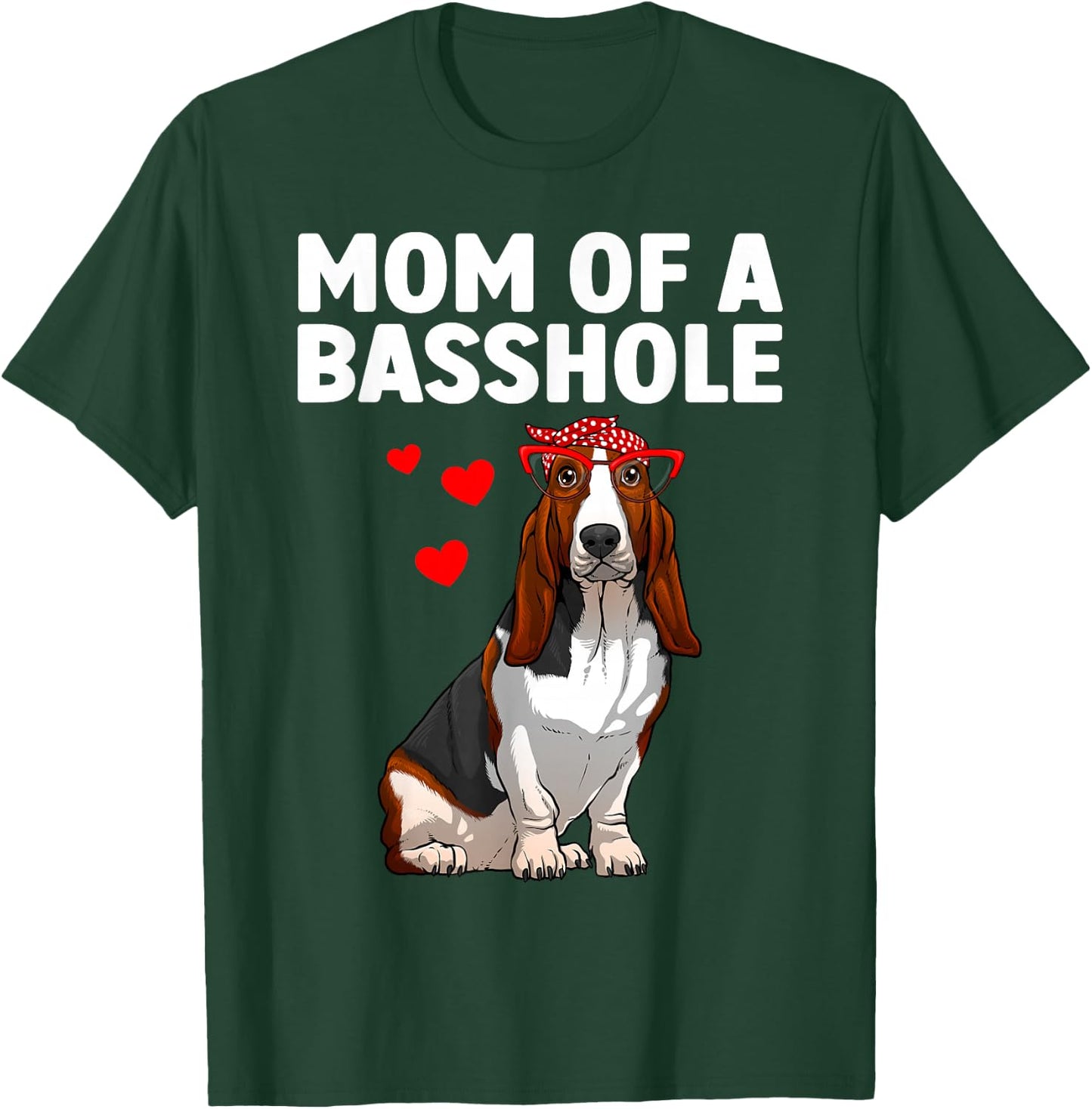 Cute Basset Hound Art For Mom Women Girls Basset Hound Lover T-Shirt - T-Shirt | Forest
