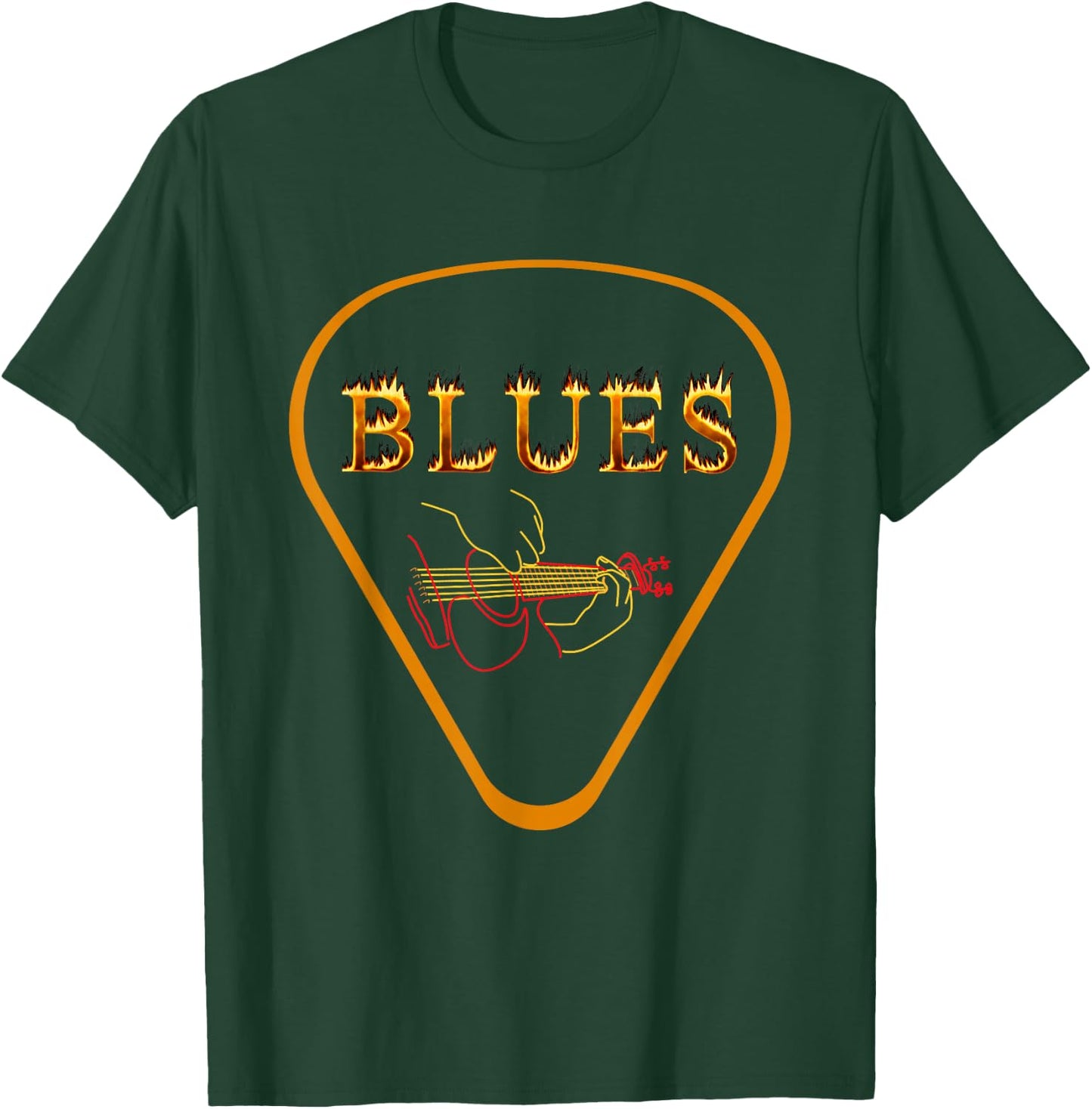 Cool Playing The Blues Guitar For Guitarists Vintage Guitar T-Shirt - T-Shirt | Forest