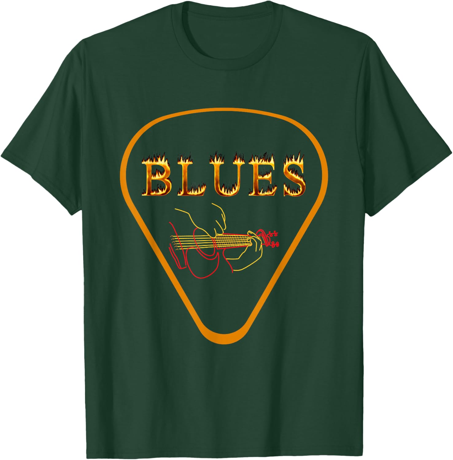 Cool Playing The Blues Guitar For Guitarists Vintage Guitar T-Shirt - T-Shirt | Forest