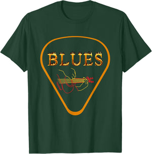 Cool Playing The Blues Guitar For Guitarists Vintage Guitar T-Shirt - T-Shirt | Forest