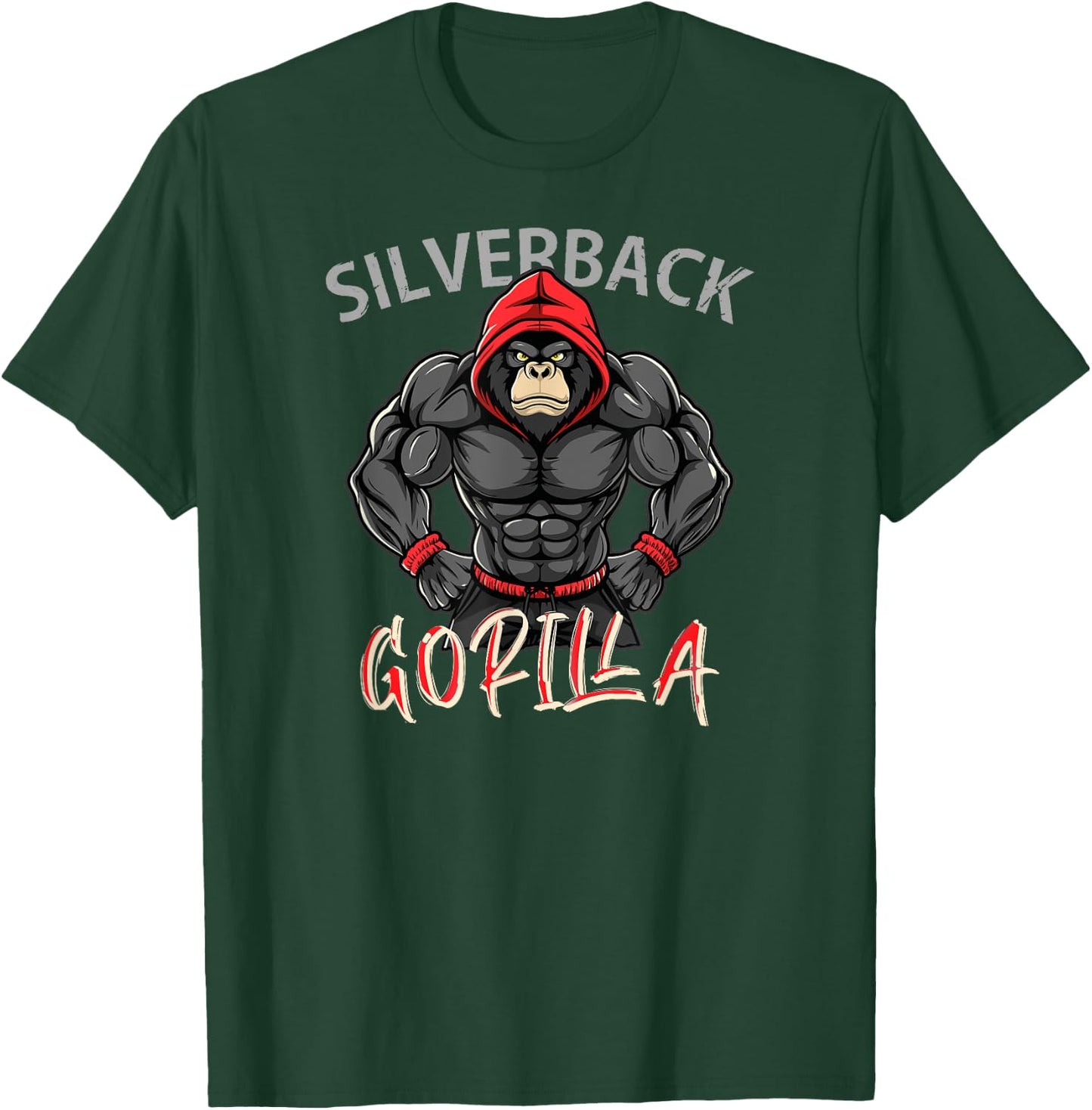 Gorilla Workout Angry Strong Scary Silverback Gorilla Gym T-Shirt - T-Shirt | Forest