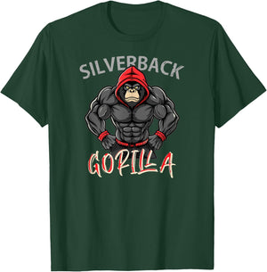 Gorilla Workout Angry Strong Scary Silverback Gorilla Gym T-Shirt - T-Shirt | Forest