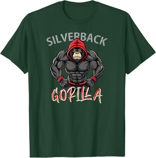 Gorilla Workout Angry Strong Scary Silverback Gorilla Gym T-Shirt - T-Shirt | Forest