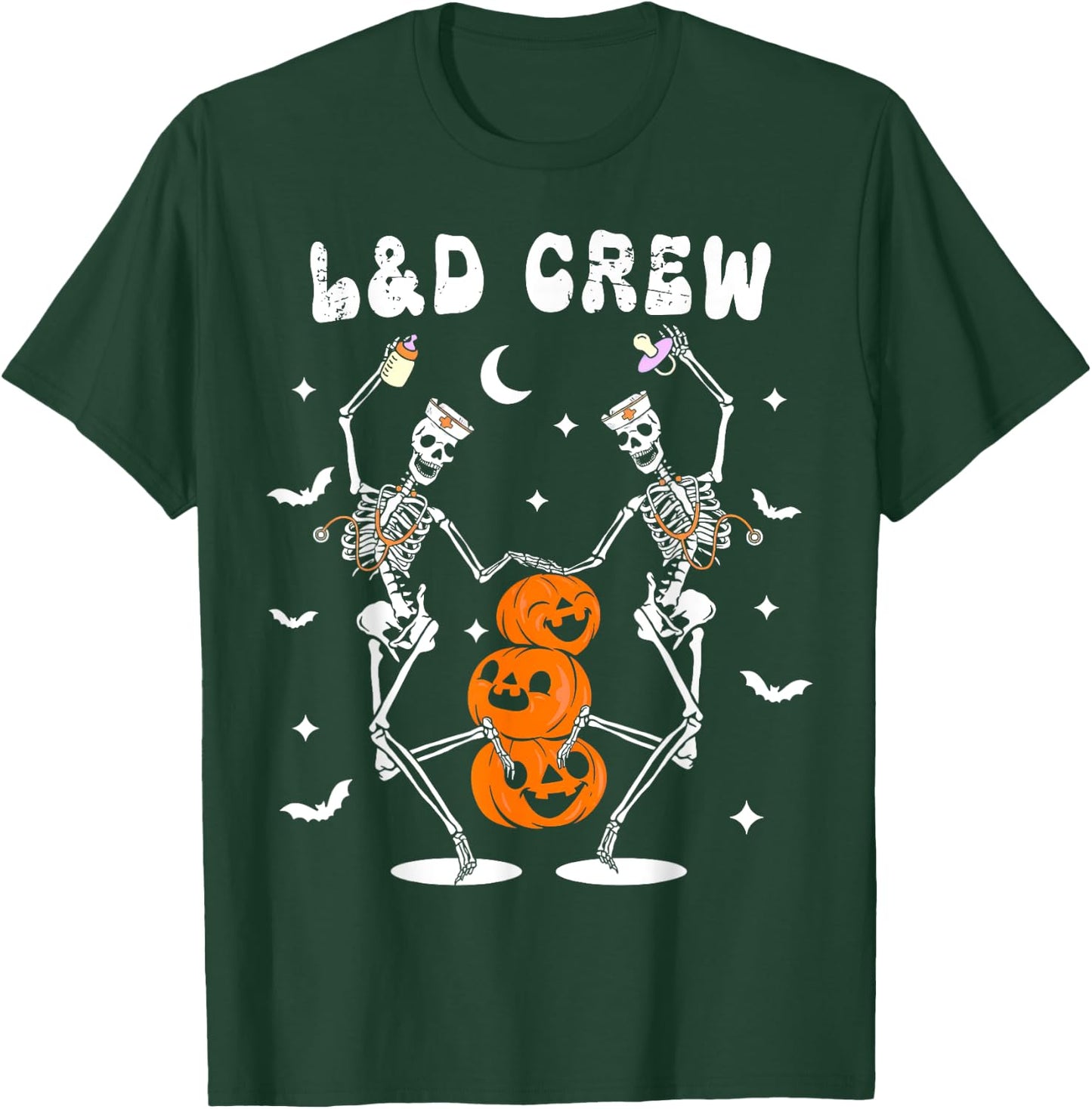 Labor And Delivery Crew Nurse Skeleton Dancing Halloween T-Shirt - T-Shirt | Forest