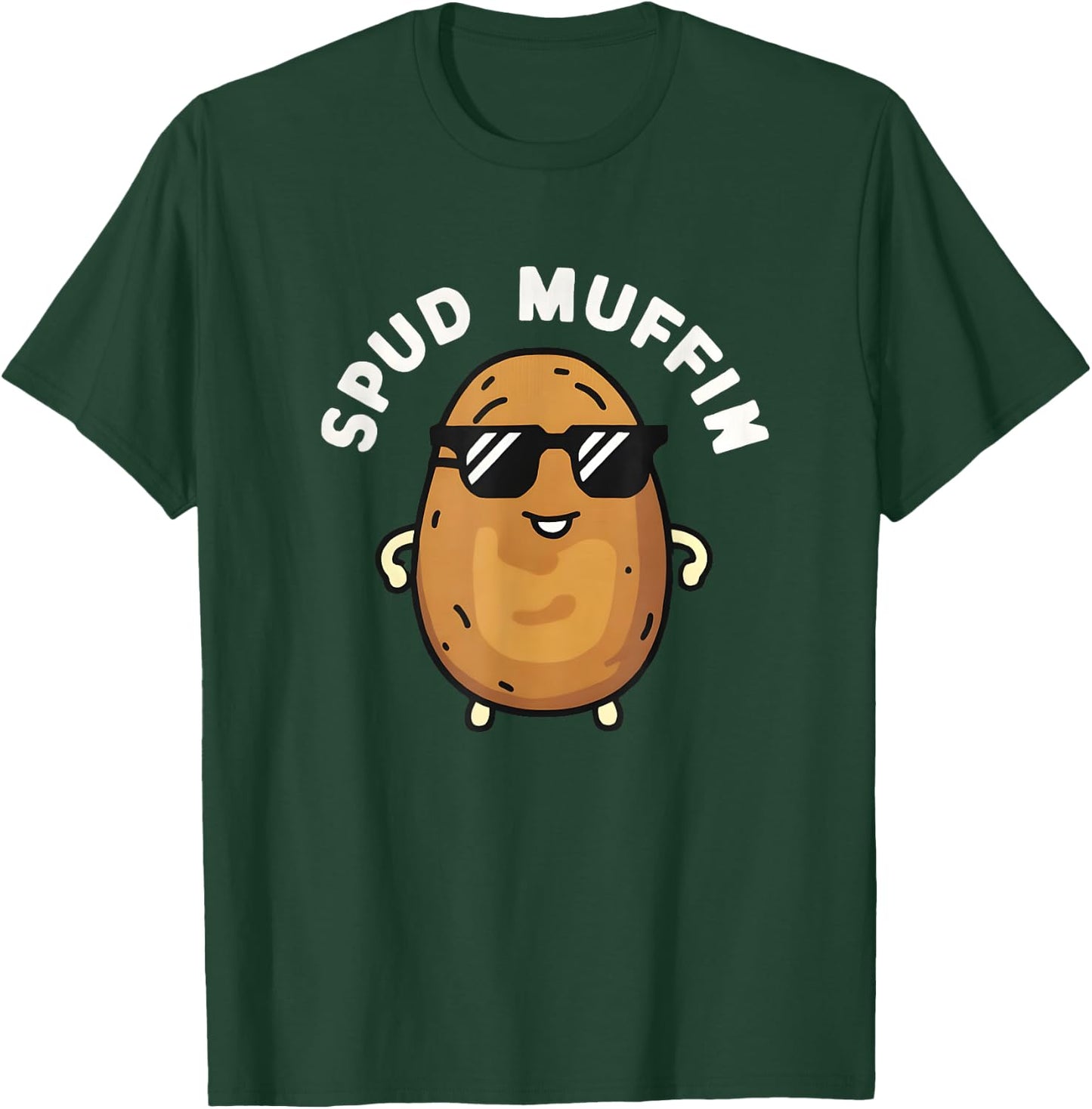 Funny Spud Muffin Potato Lover Print T-Shirt - T-Shirt | Forest