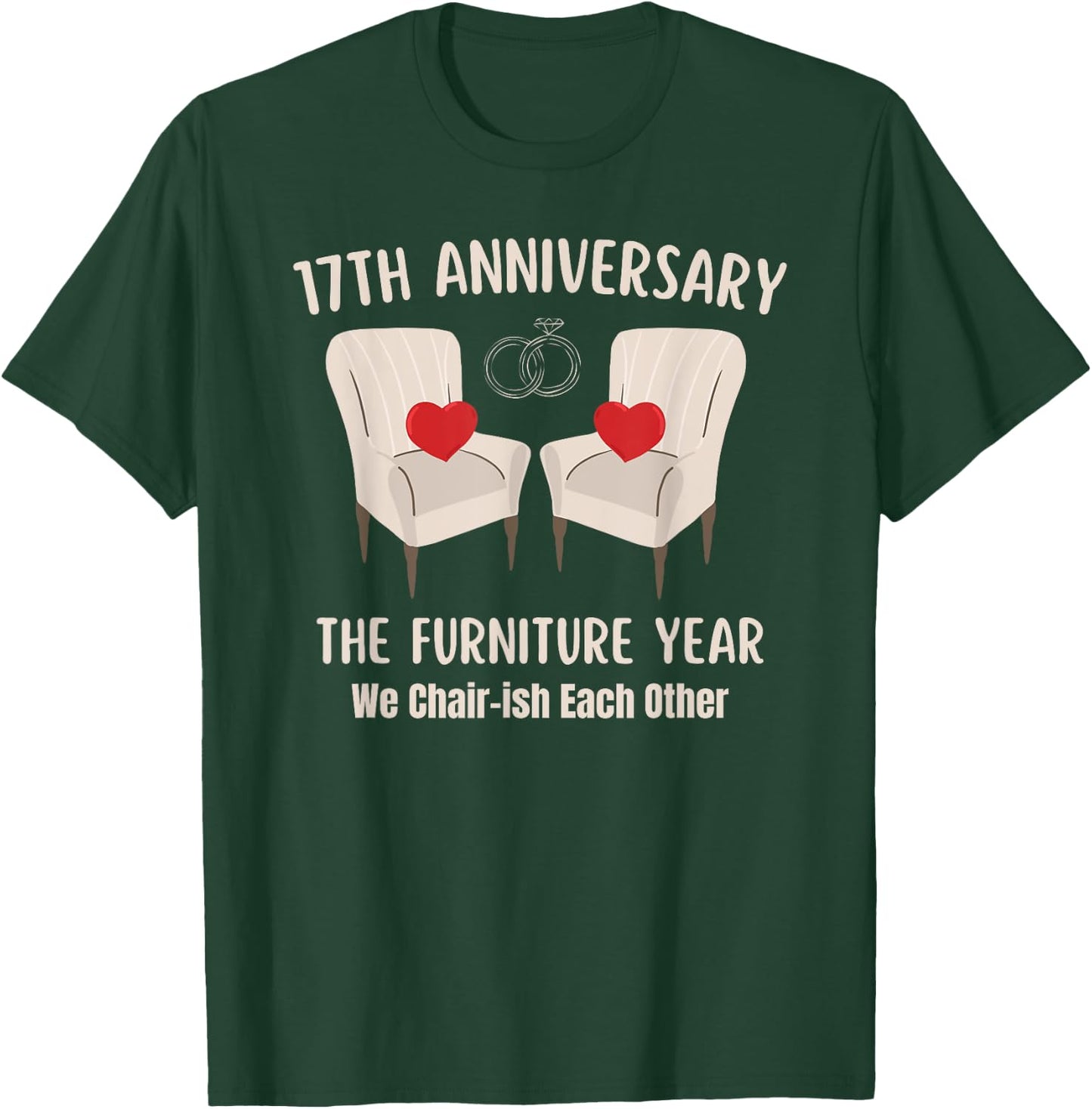 17th Wedding Anniversary Furniture Anniversary Traditional T-Shirt - T-Shirt | Forest