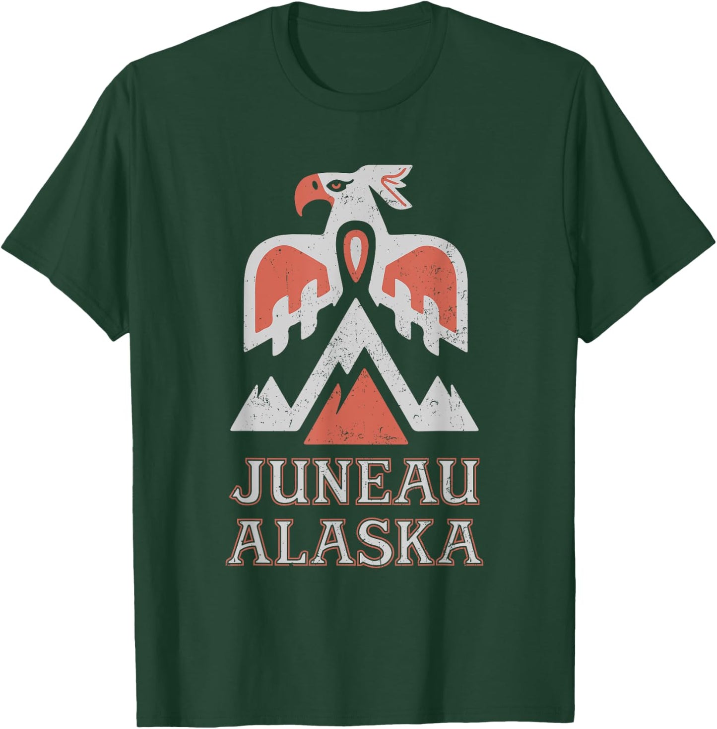Vintage Juneau Alaska Mountain Eagle Tribal American Indian T-Shirt - T-Shirt | Forest
