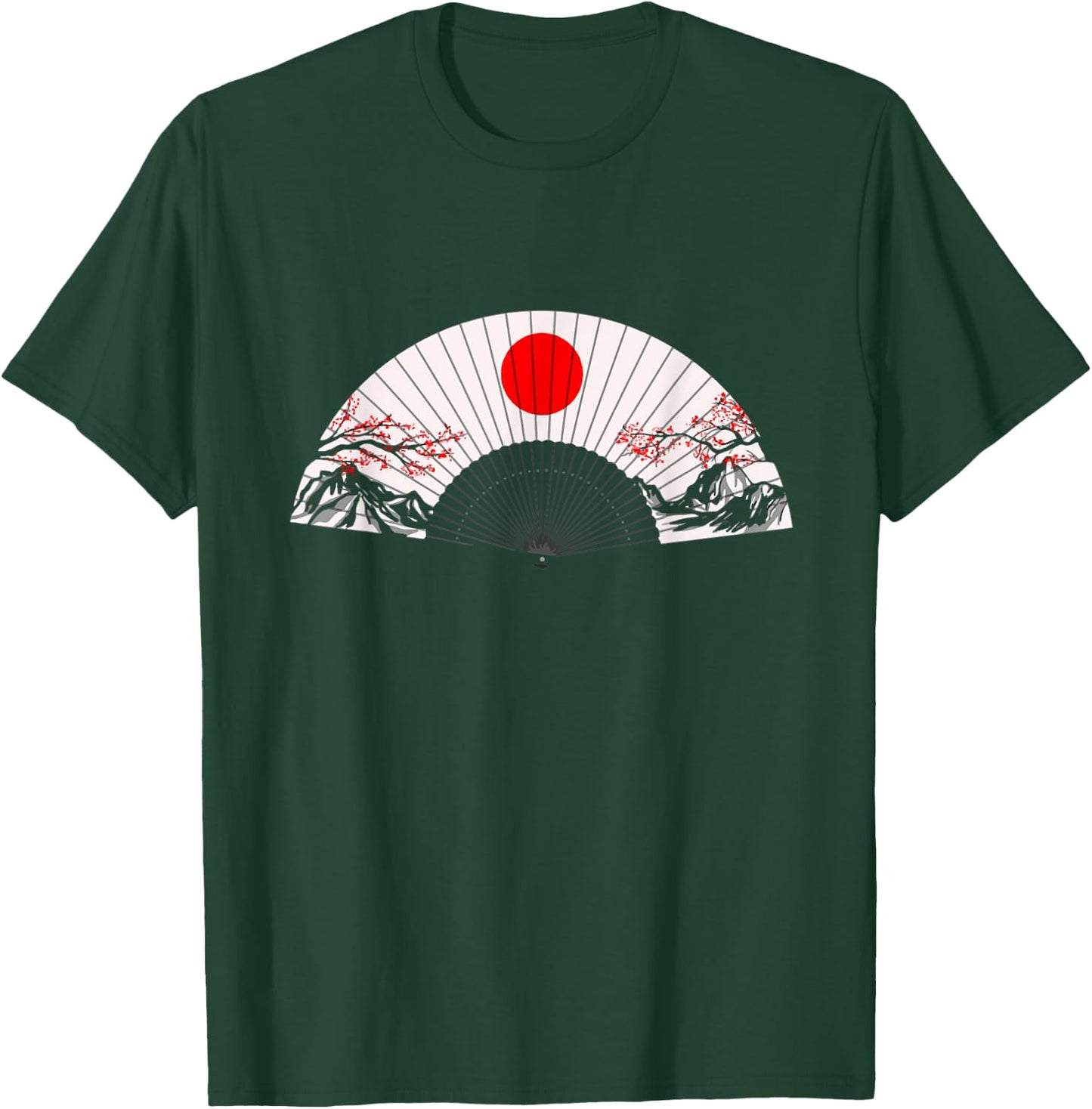 Japanese Hand Fan Bamboo Frames for Dancing Cosplay T-Shirt - T-Shirt | Forest