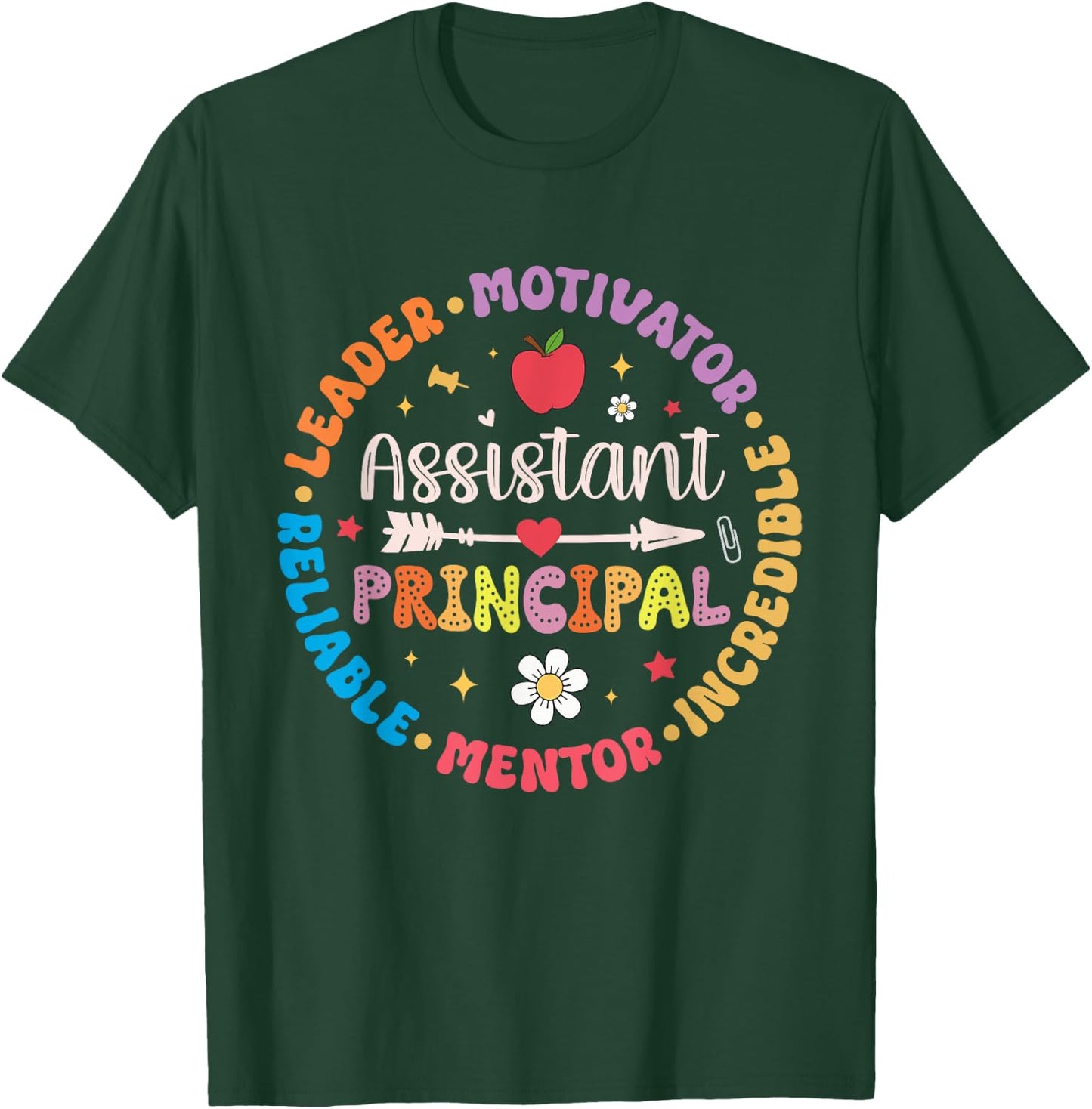 Groovy School Assistant Principal Teacher Appreciation Men Women T-Shirt - T-Shirt | Forest