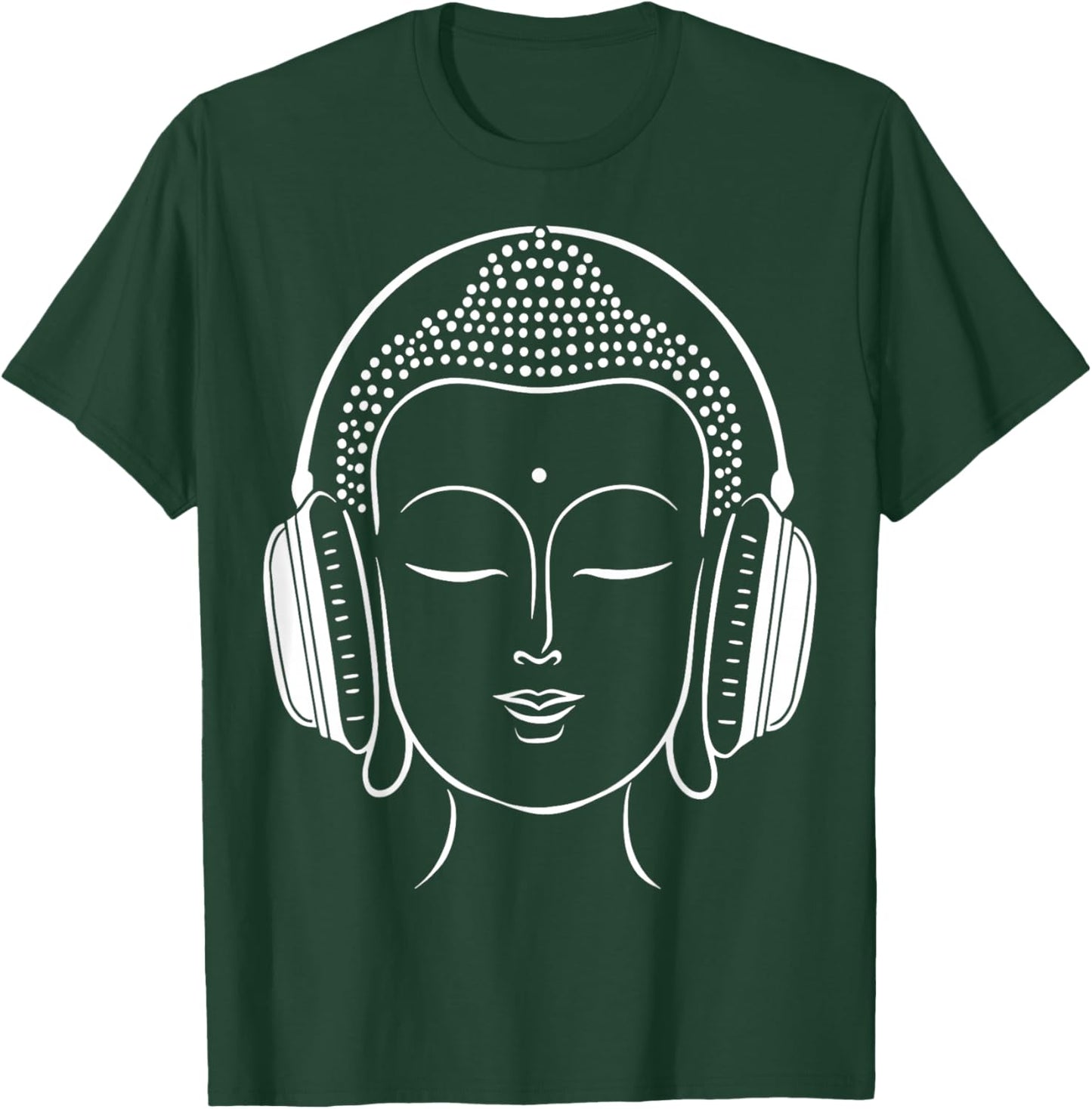 Buddha Headphones Zen Music Meditation T-Shirt - T-Shirt | Forest