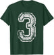 Team Jersey Uniforms Number 3 Three School Sports Birthdays T-Shirt - T-Shirt | Forest