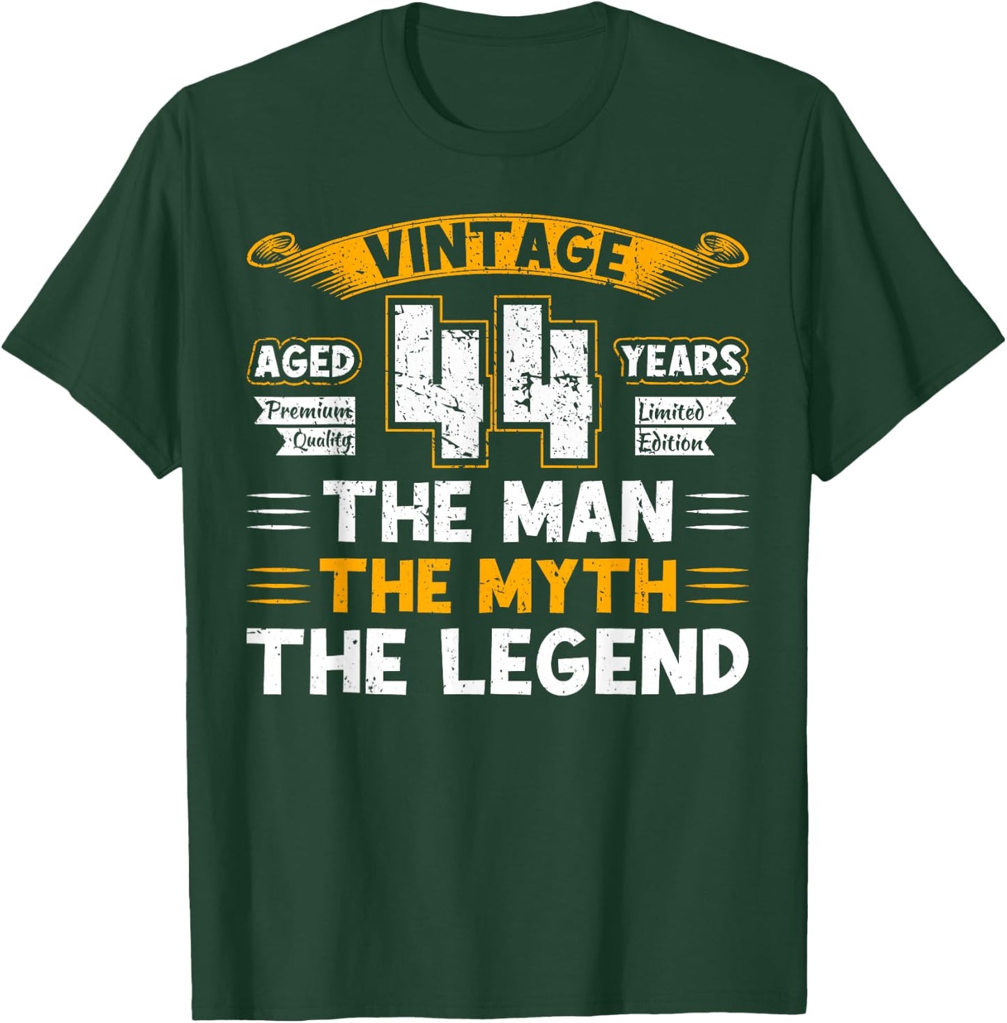 Aged 44 Years The Man The Myth The Legend 44th Birthday T-Shirt - T-Shirt | Forest