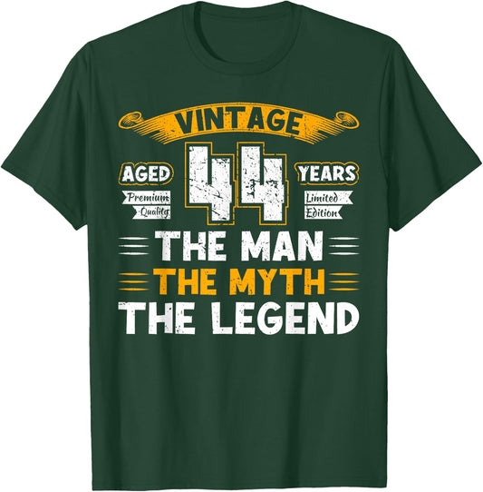 Aged 44 Years The Man The Myth The Legend 44th Birthday T-Shirt - T-Shirt | Forest