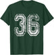 Team Jersey Uniforms Number 36 School Sports 36th Birthday T-Shirt - T-Shirt | Forest