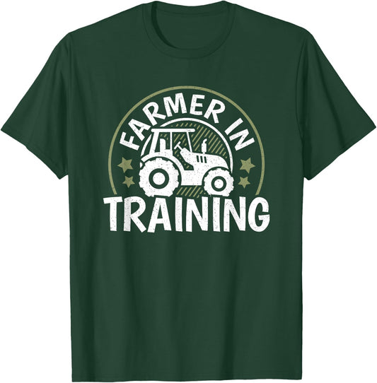 Farmer In Training Funny Farm Farming Men Women Boys Girls T-Shirt - T-Shirt | Forest