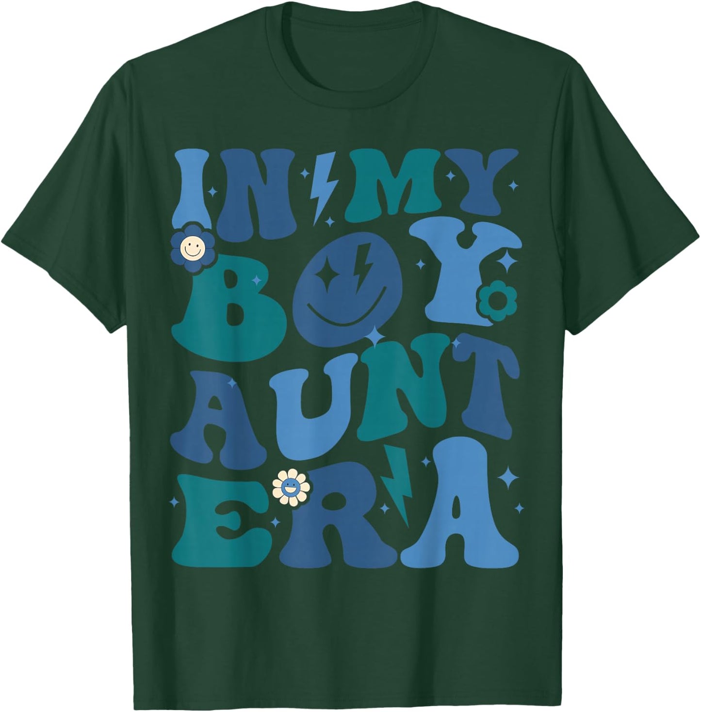 Groovy Retro In My Boy Aunt Era Cool Funny For Auntie Kids T-Shirt - T-Shirt | Forest