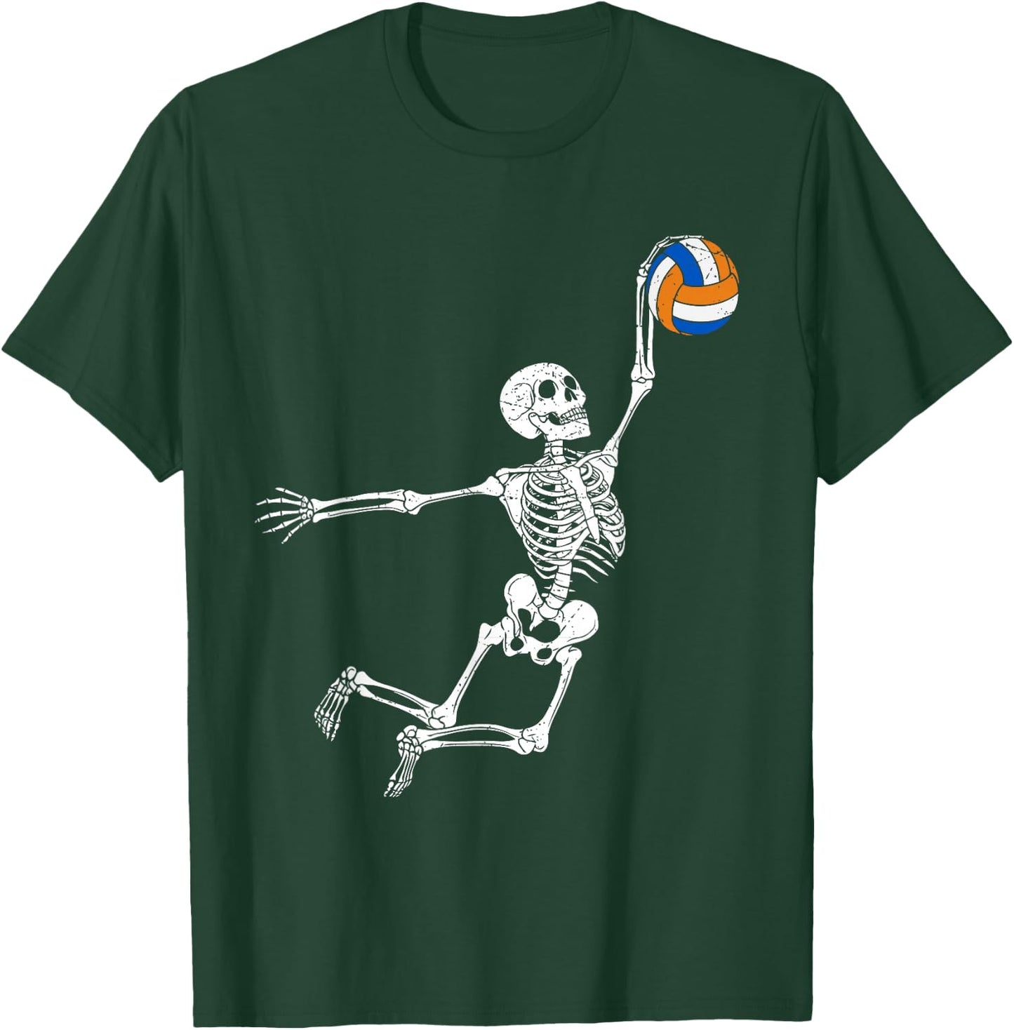 Volleyball Skeleton Halloween Player Catcher Boys Kids T-Shirt - T-Shirt | Forest