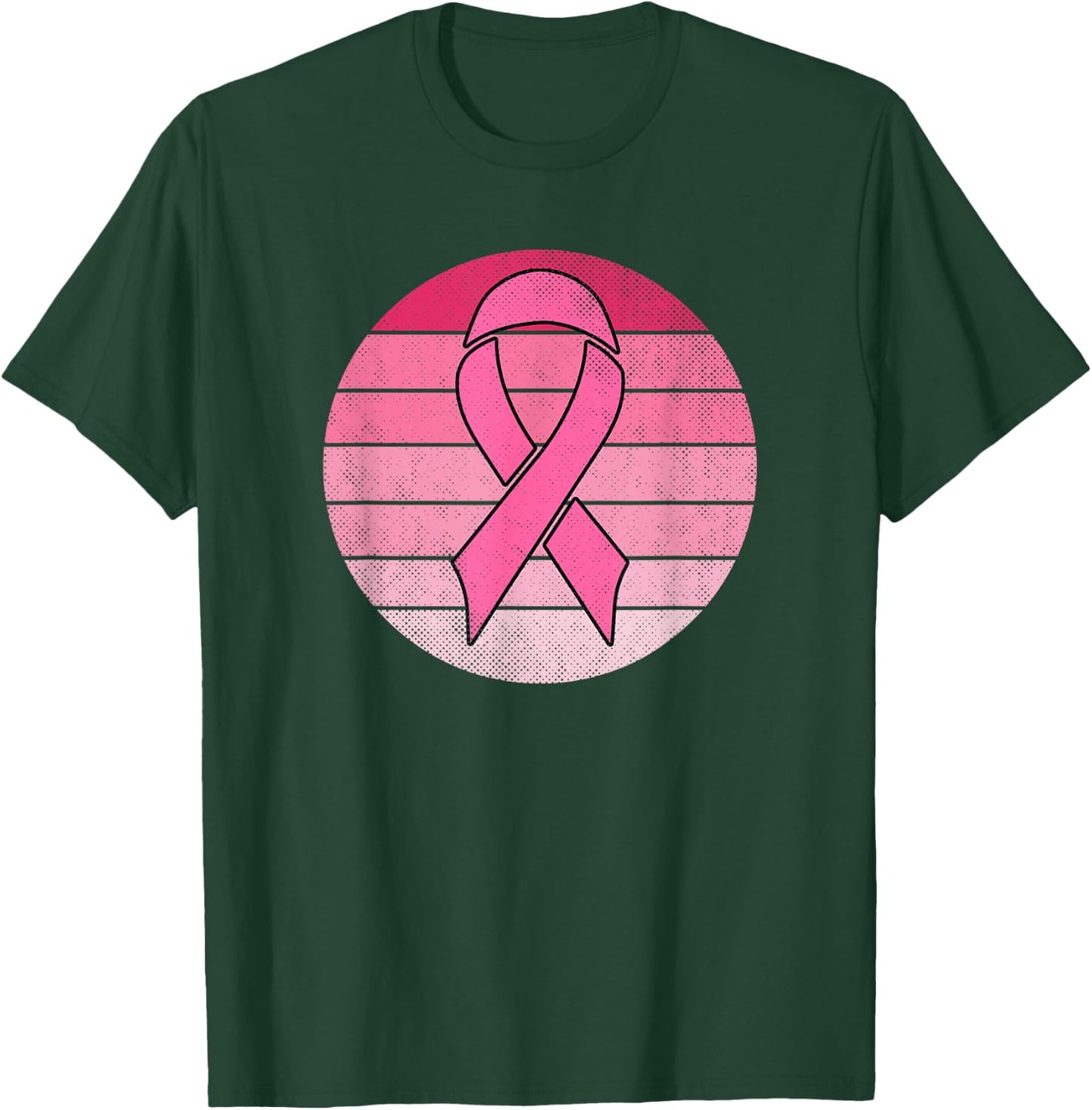 Vintage Pink Ribbon Breast Cancer Awareness Costume Retro T-Shirt - T-Shirt | Forest