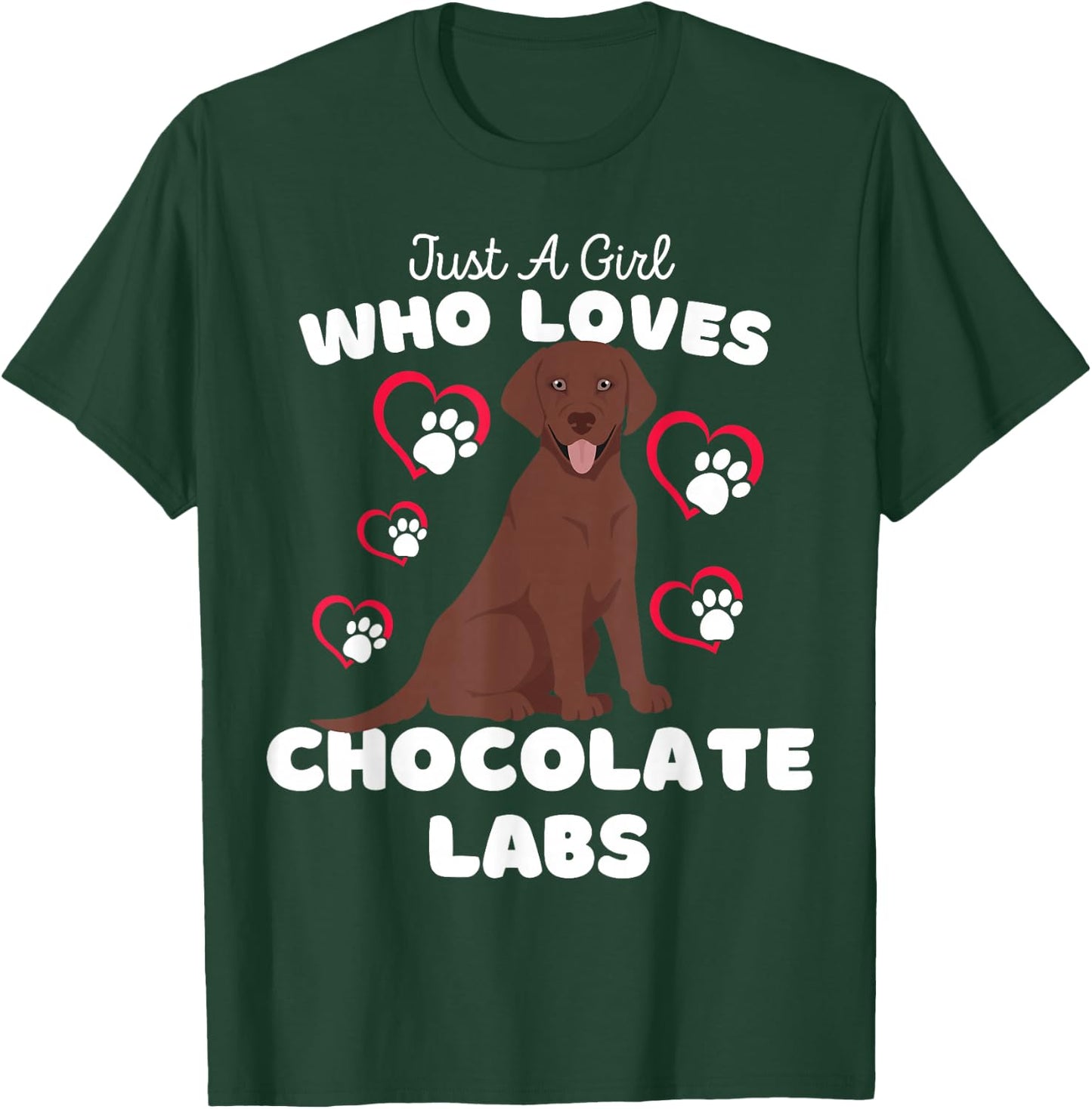 Just A Girl Who Loves Chocolate Labs - Cute Lab Kids T-Shirt - T-Shirt | Forest