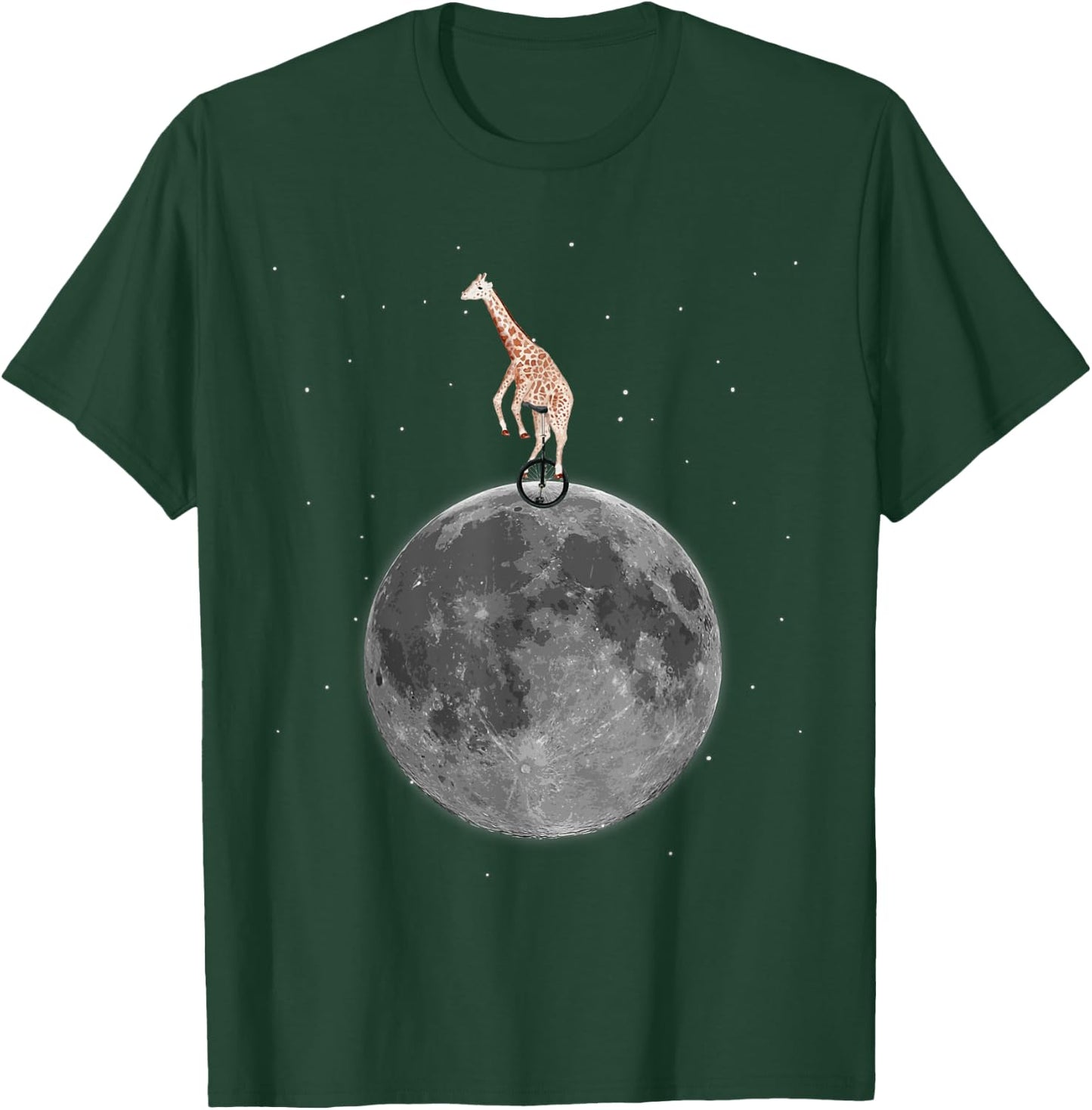 Ridiculous Quirky Giraffe on Unicycle - / B T-Shirt - T-Shirt | Forest