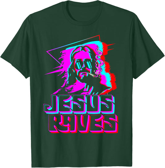 Jesus Raves House Music Techno Music Rave Party T-Shirt - T-Shirt | Forest