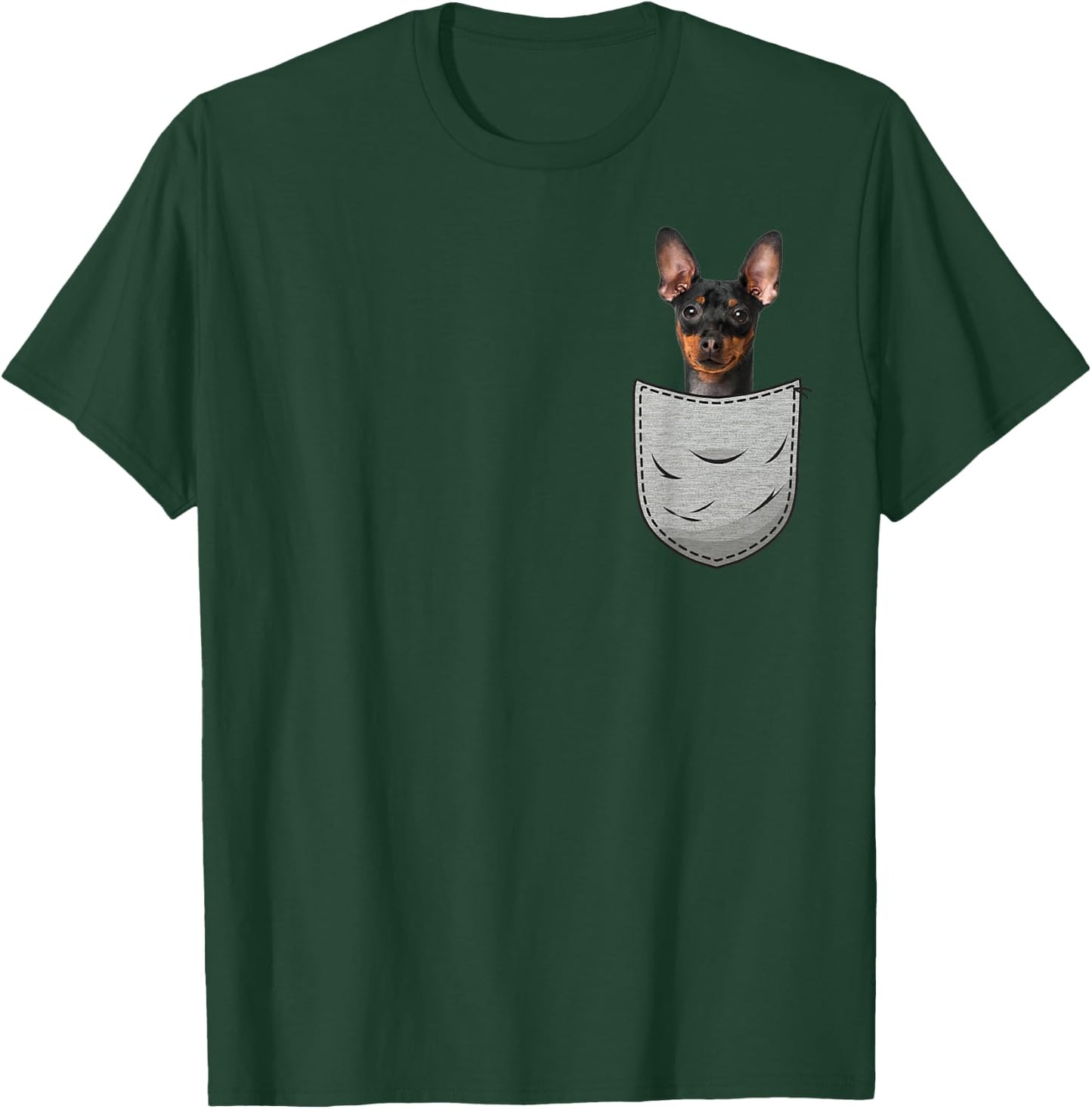 Miniature Pinscher Chest Pocket Minpin T-Shirt - T-Shirt | Forest