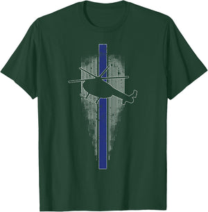 Police Aviation Police Aviator Helicopter Pilot Shirt T-Shirt - T-Shirt | Forest